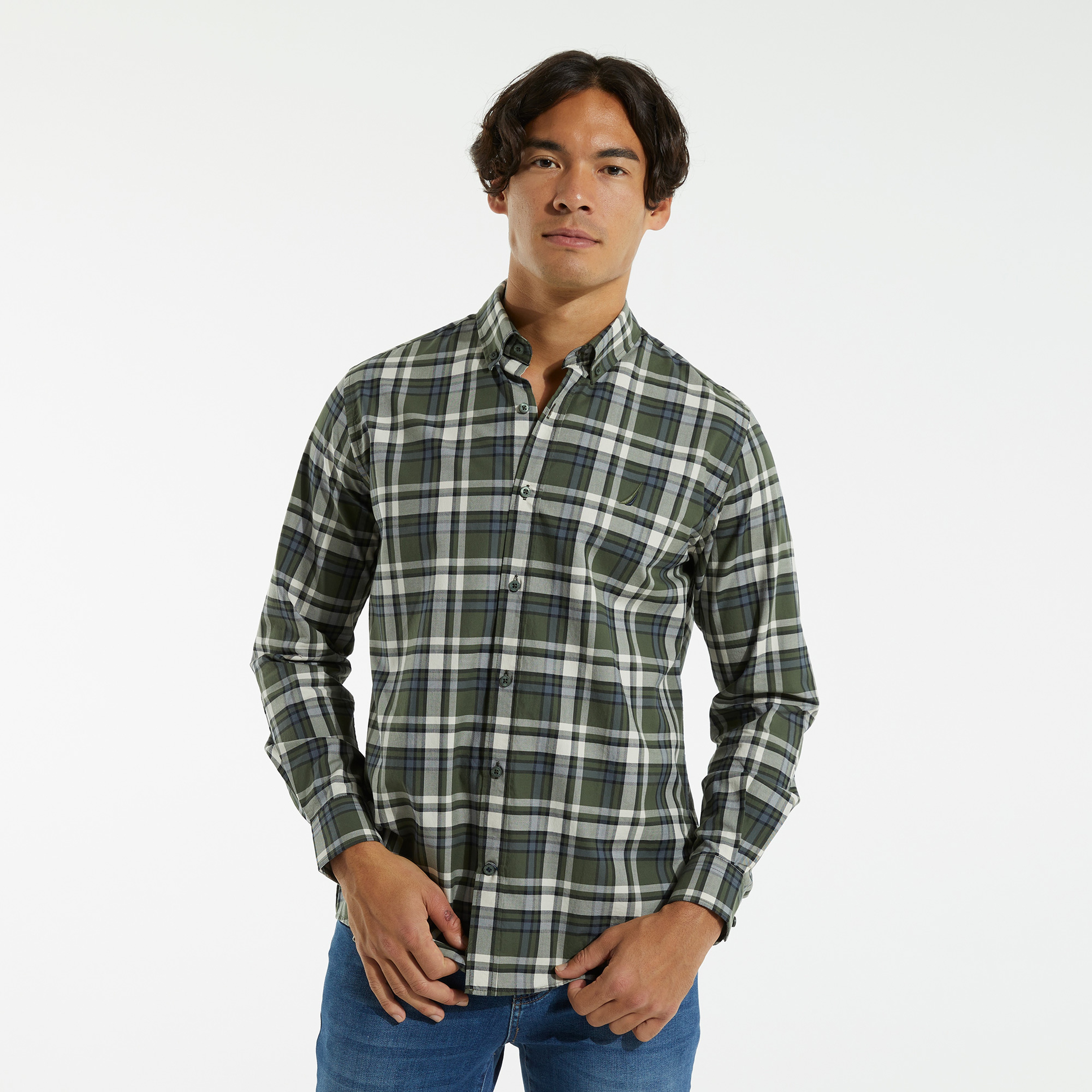 NAUTICA ERKEK YEŞİL UZUN KOLLU CLASSIC FIT OXFORD GÖMLEK