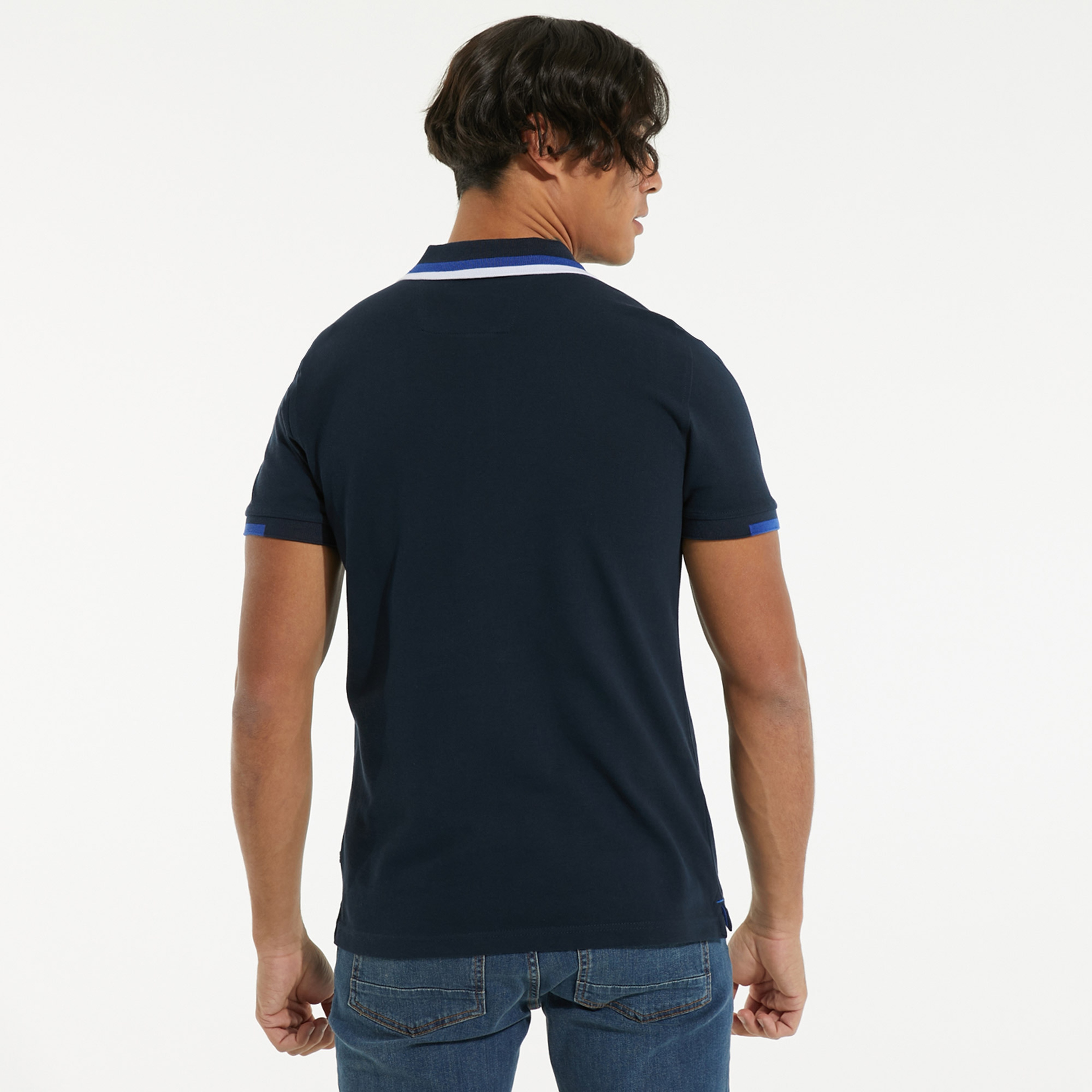 NAUTICA ERKEK LACİVERT KISA KOLLU POLO