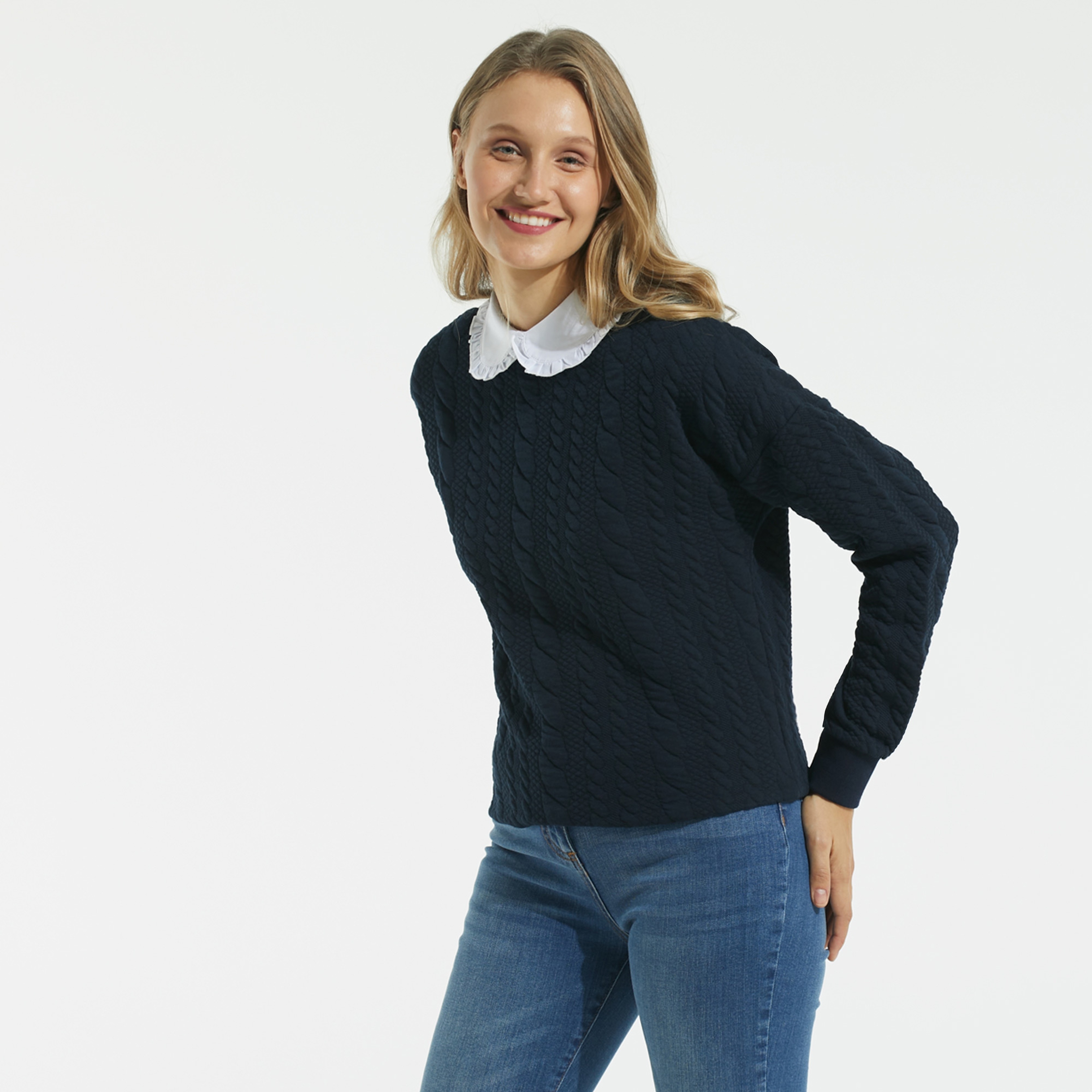 NAUTICA KADIN LACİVERT SWEATSHIRT