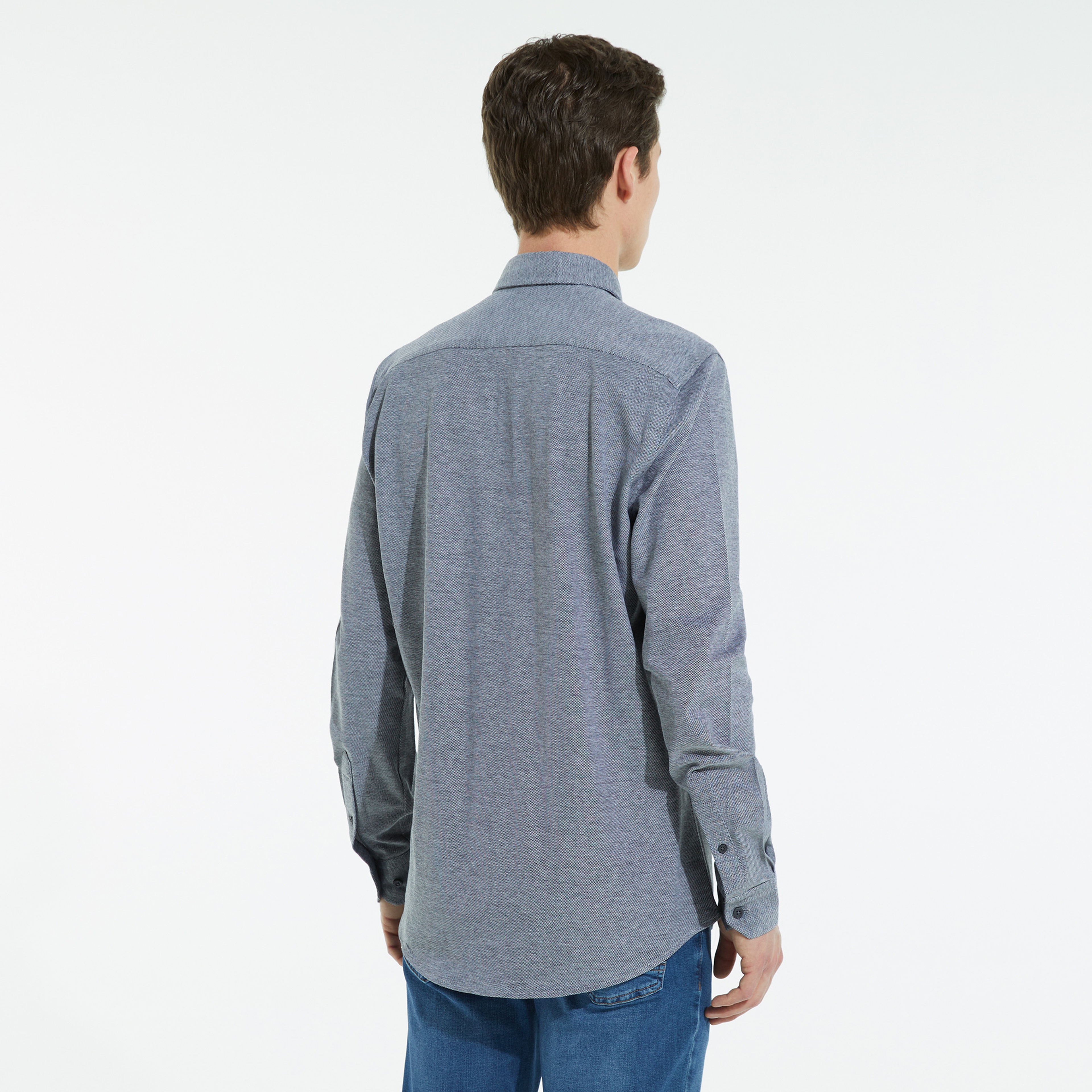 NAUTICA ERKEK SİYAH UZUN KOLLU SLIM FIT GÖMLEK