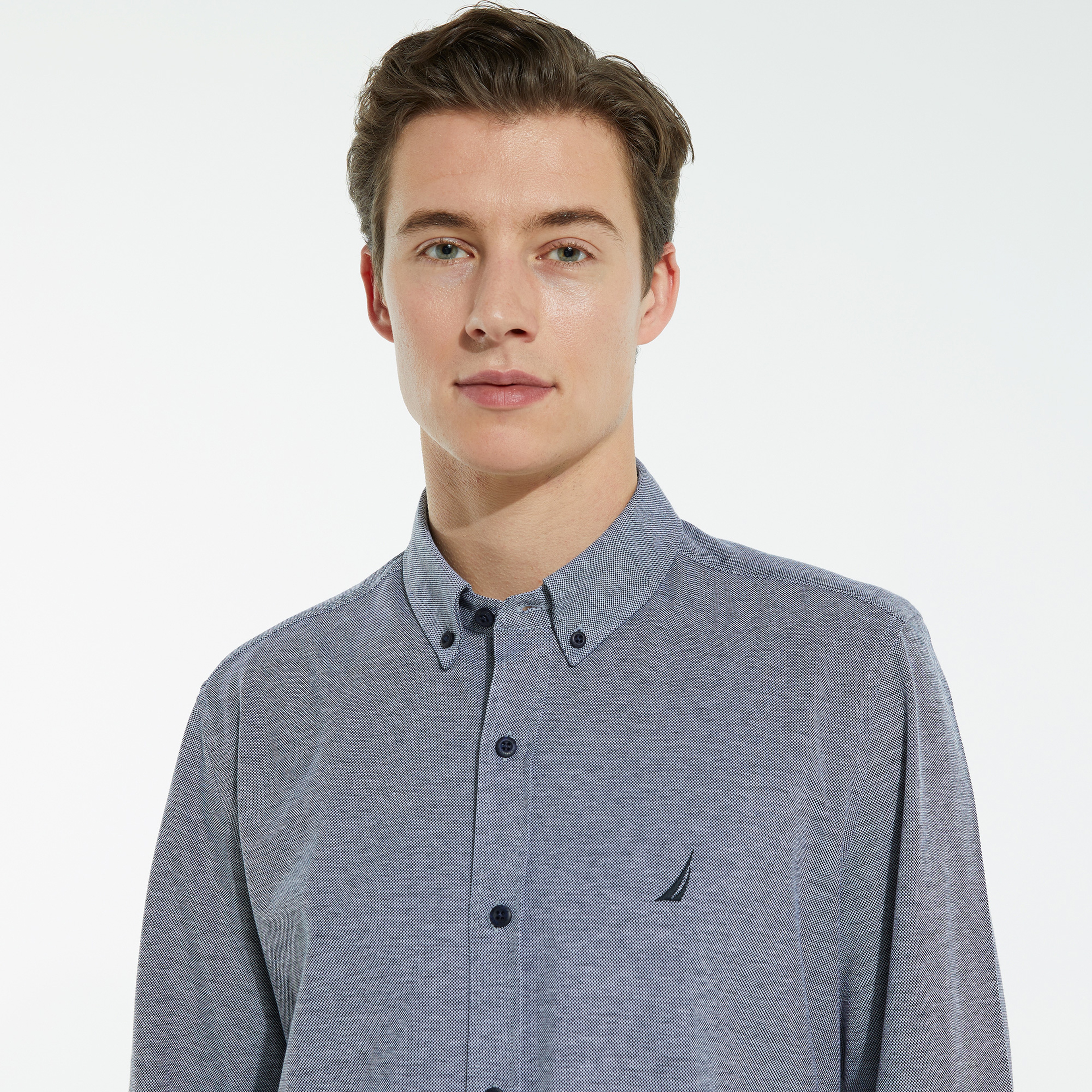 NAUTICA ERKEK LACİVERT UZUN KOLLU SLIM FIT GÖMLEK