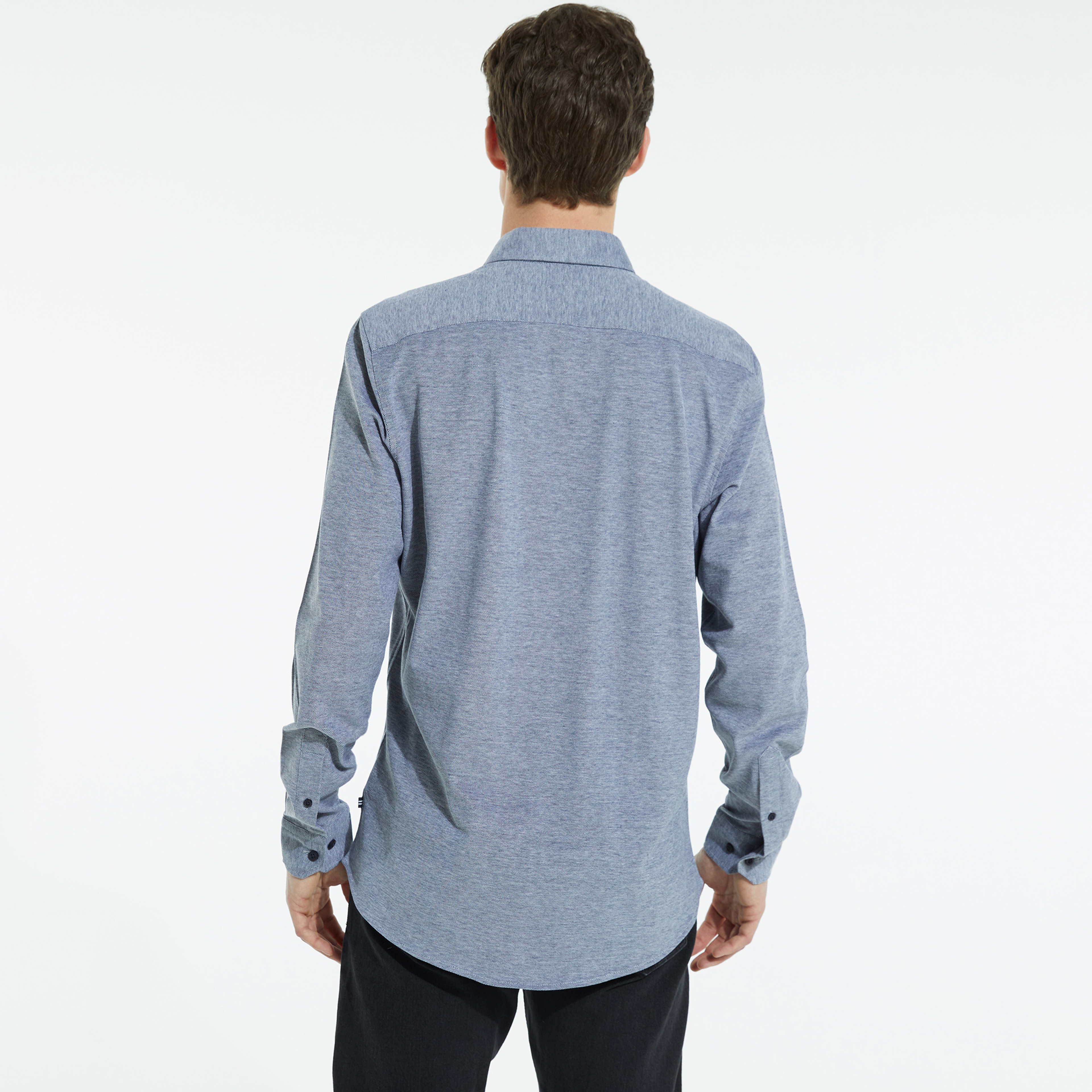 NAUTICA ERKEK LACİVERT UZUN KOLLU SLIM FIT GÖMLEK