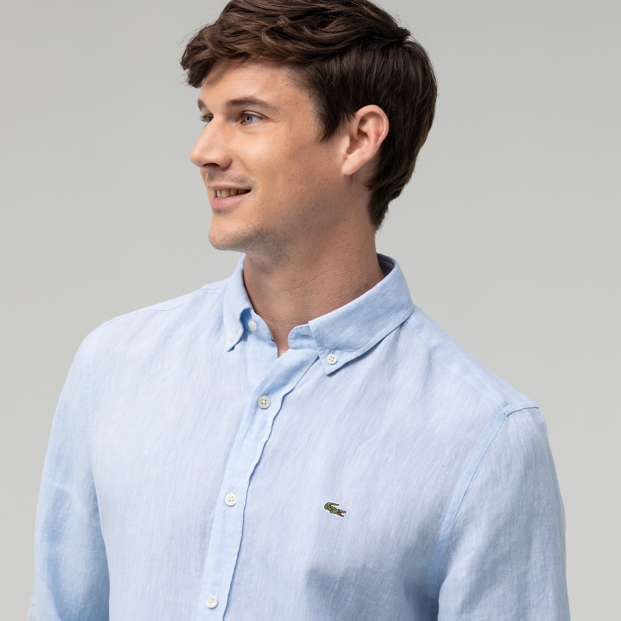 Lacoste Erkek Slim Fit Açık Mavi Gömlek