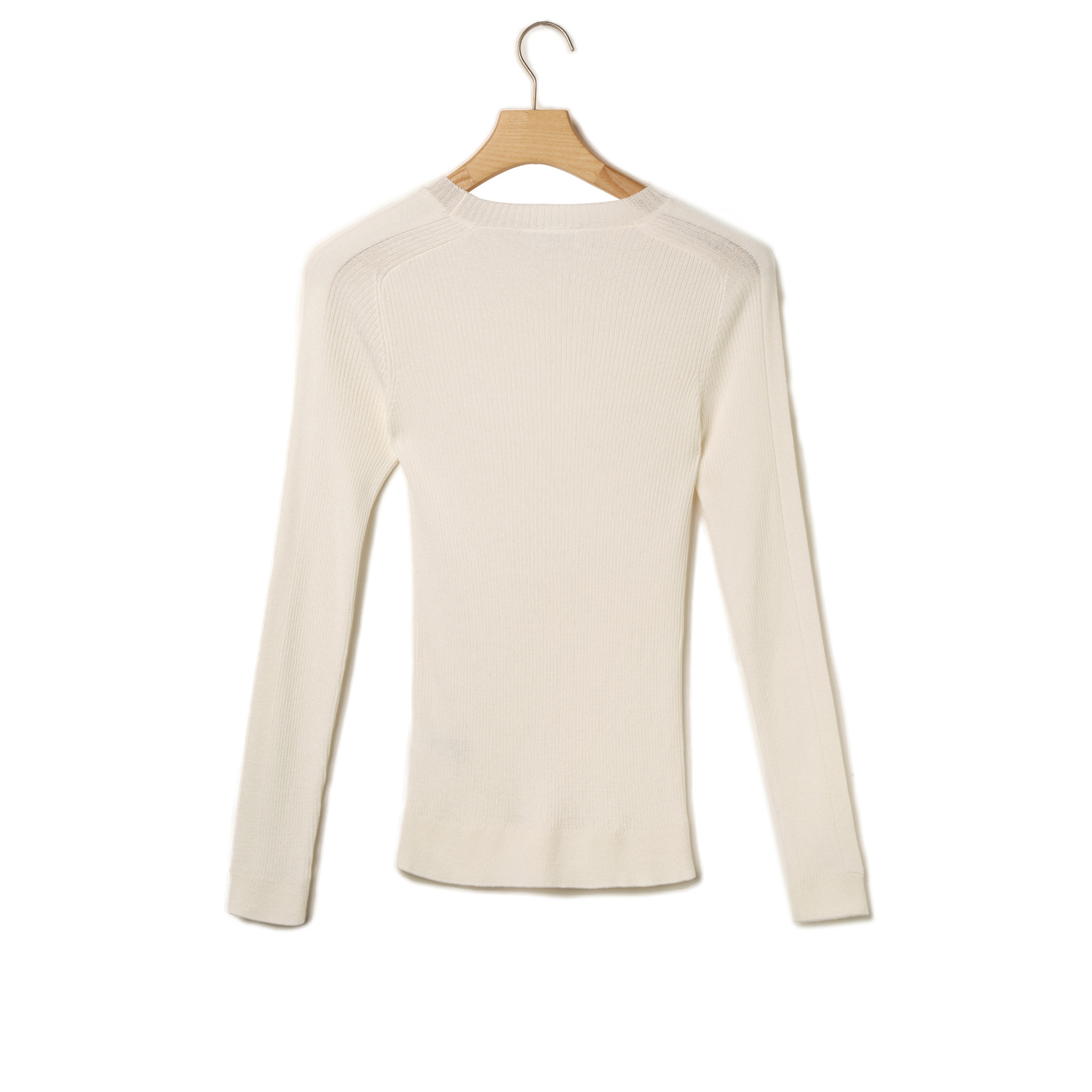 Lacoste Kadın Bisiklet Yaka Beyaz Triko Kazak