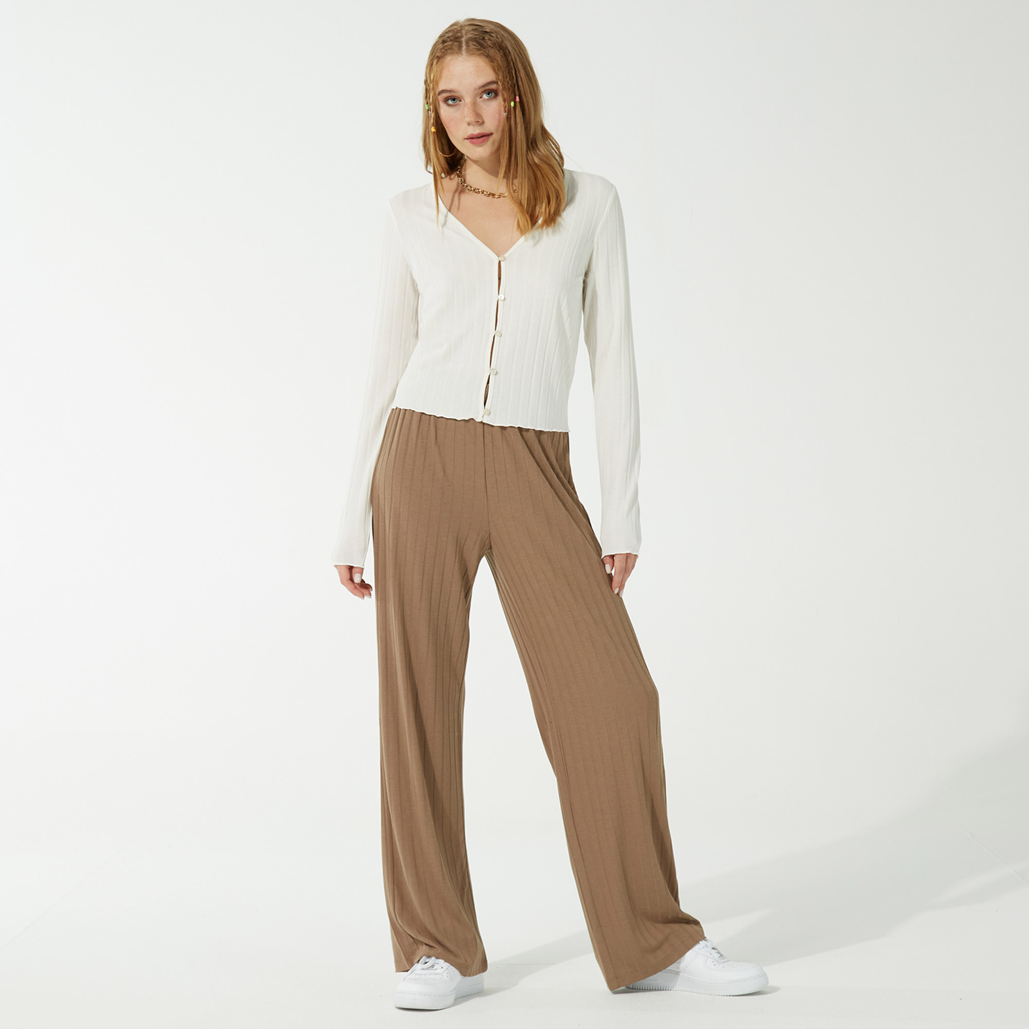 Vero Moda Kadın Kahverengi Pantolon