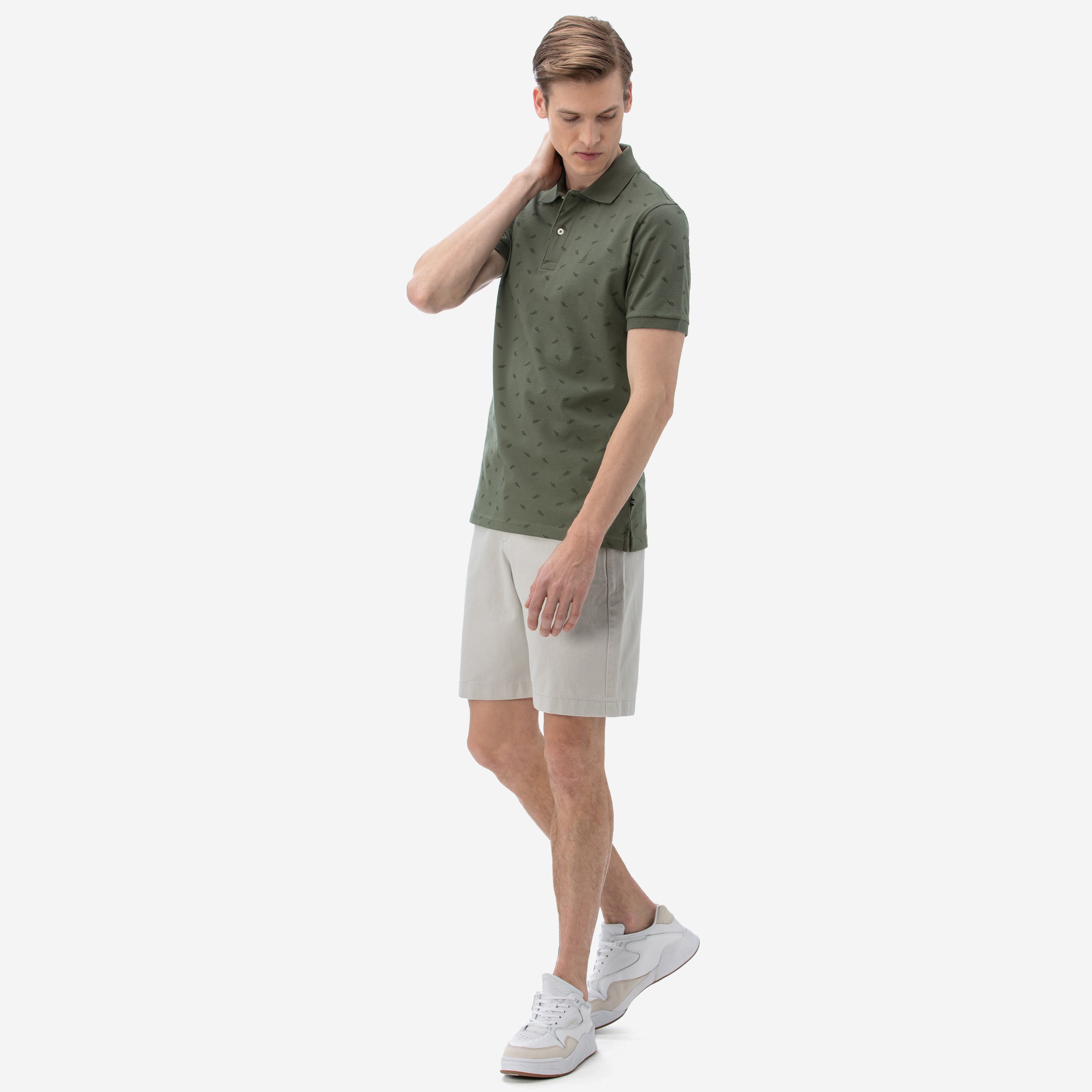 NAUTICA ERKEK SLIM FIT GRI BERMUDA ŞORT