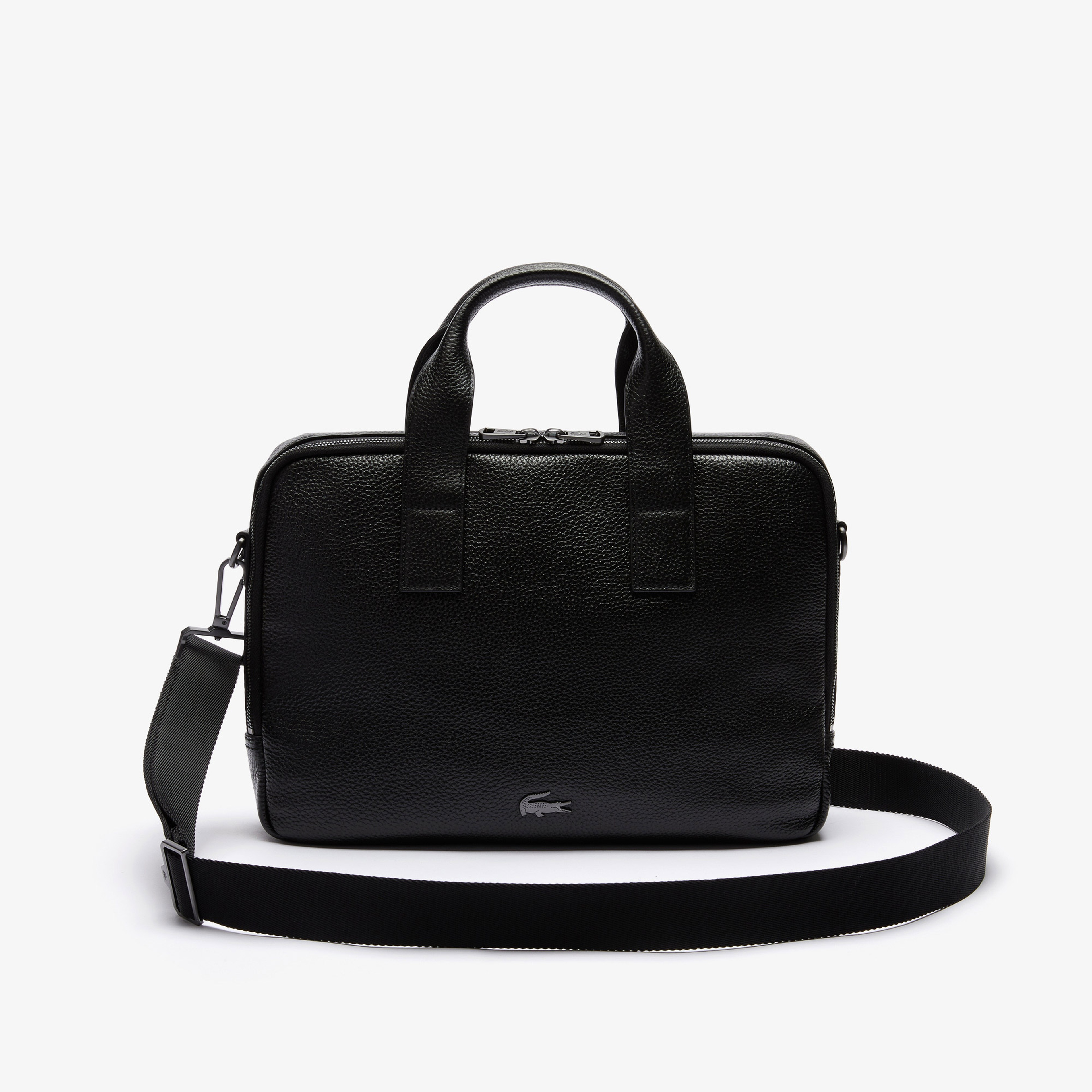 Lacoste Soft Mate Erkek Deri Siyah Laptop Çantası