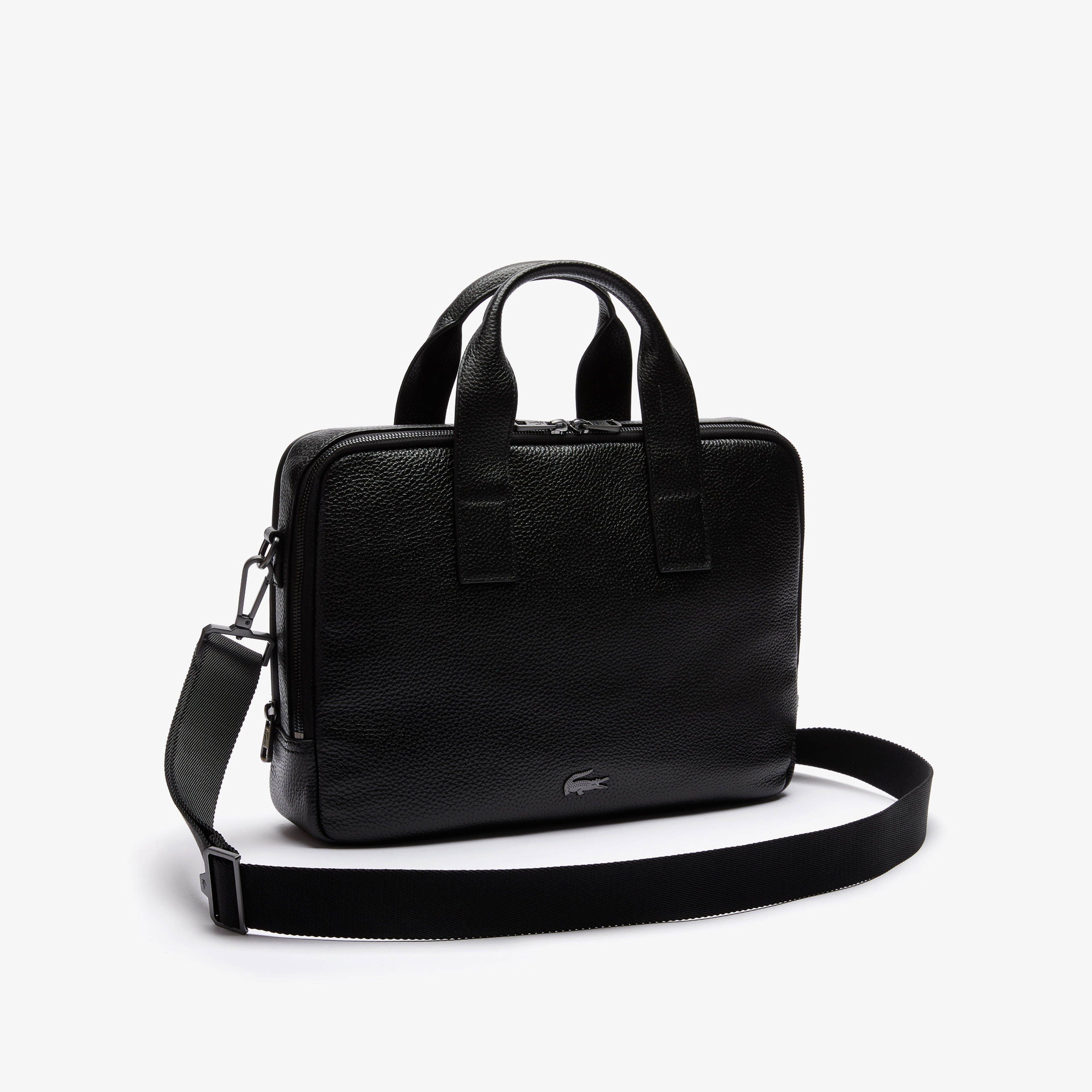 Lacoste Soft Mate Erkek Deri Siyah Laptop Çantası