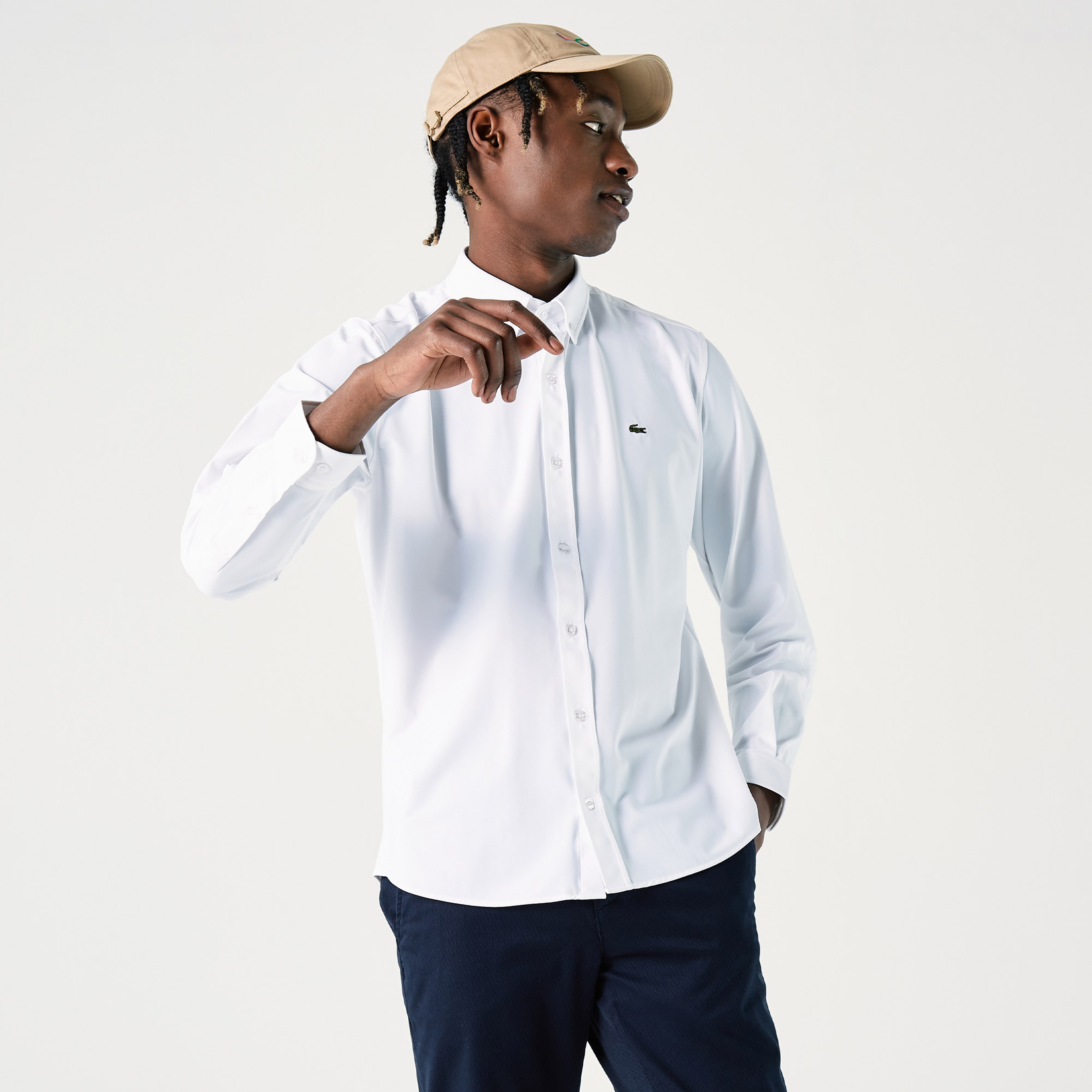 Erkek Slim Fit Beyaz Gömlek