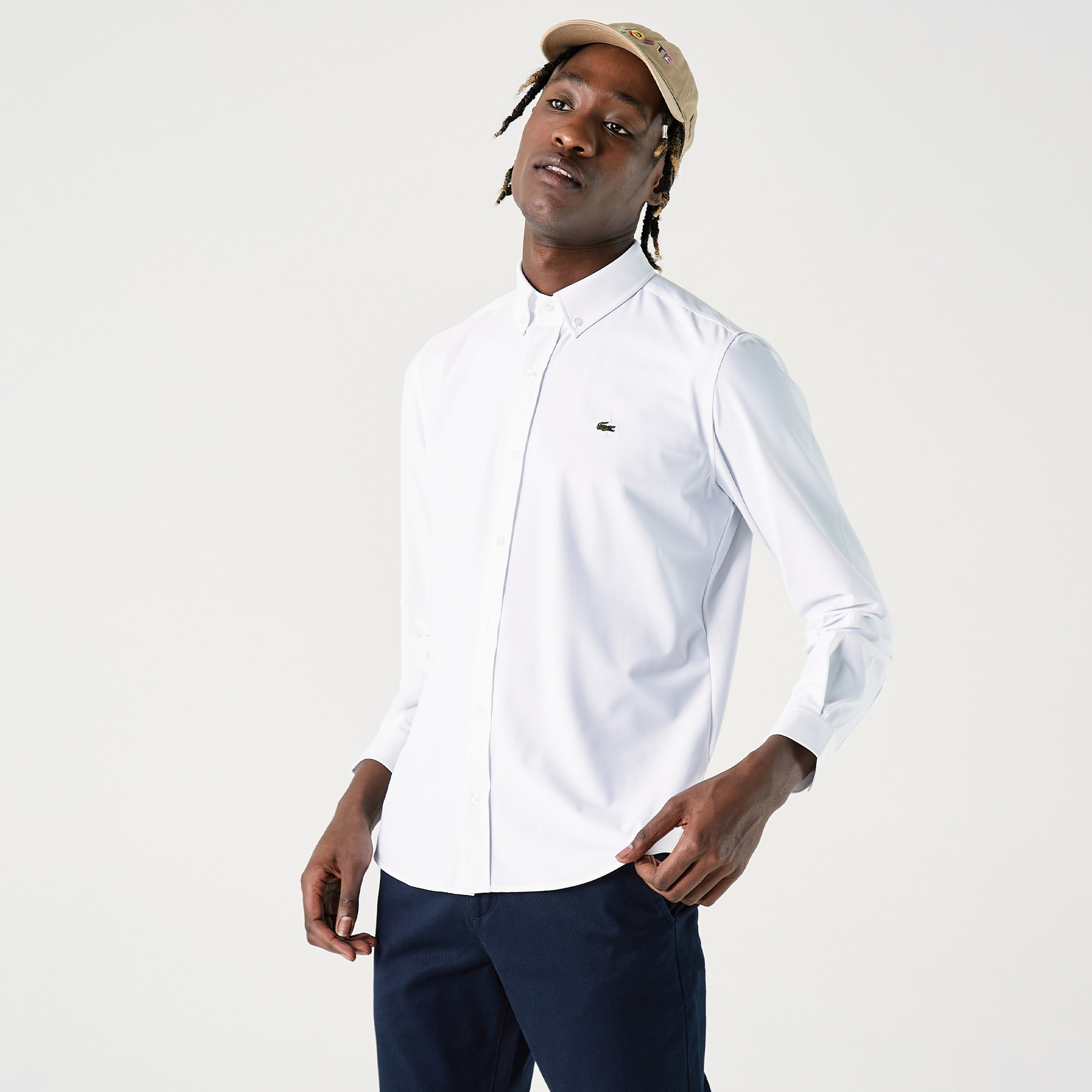 Erkek Slim Fit Beyaz Gömlek