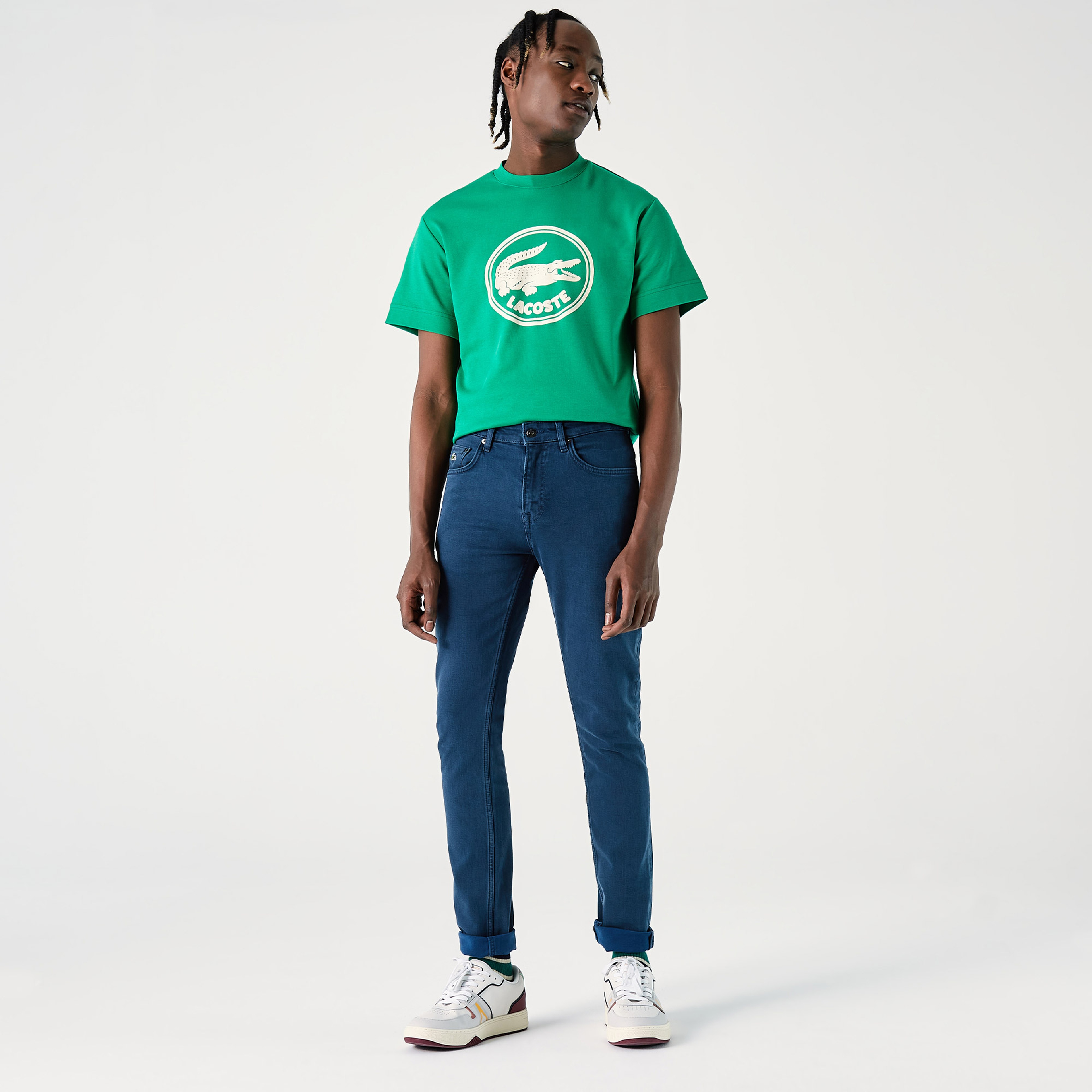 Lacoste Erkek Slim Fit Desenli Koyu Gri Pantolon