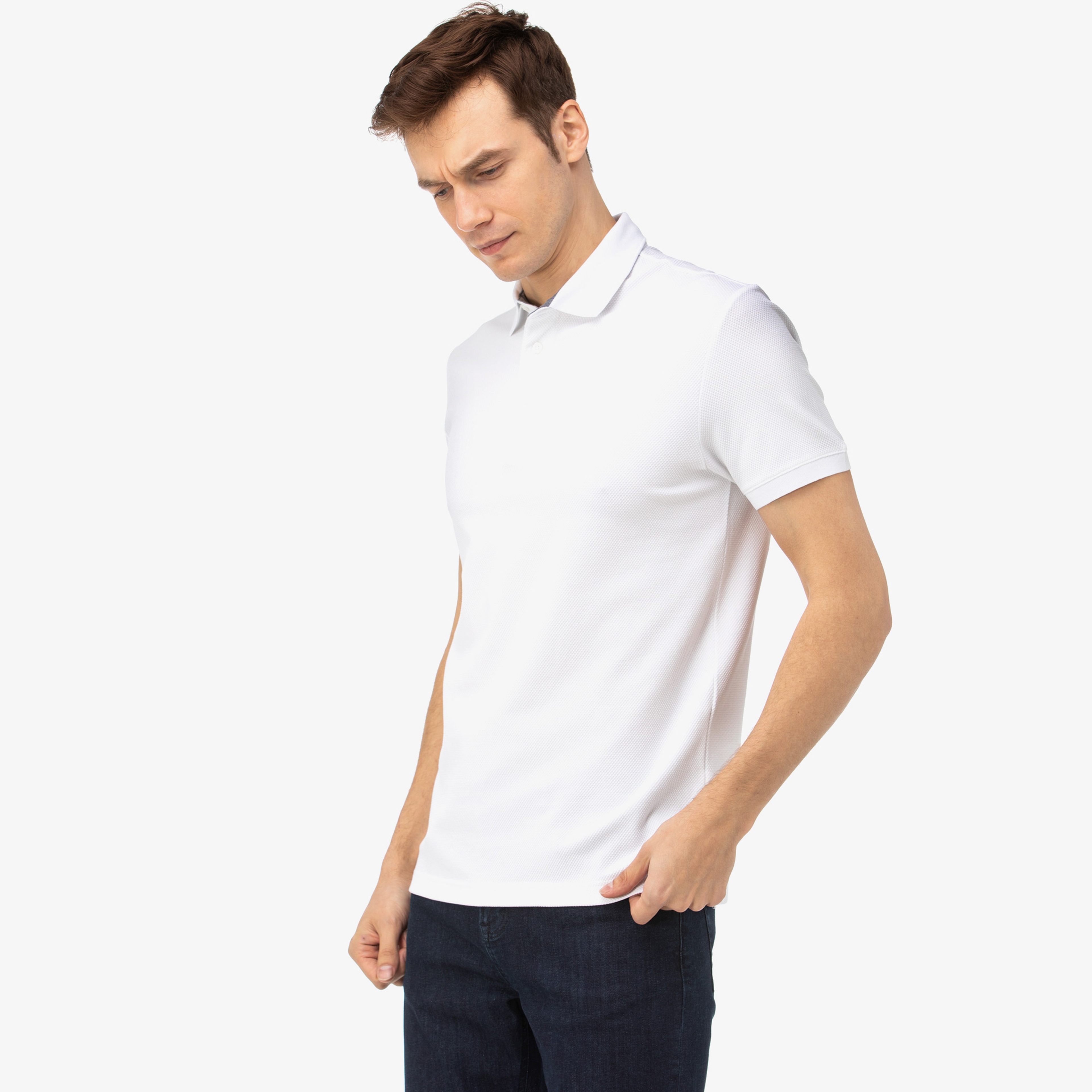 Nautica Erkek Beyaz Slim Fit Kısa Kollu Polo Yaka T-Shirt