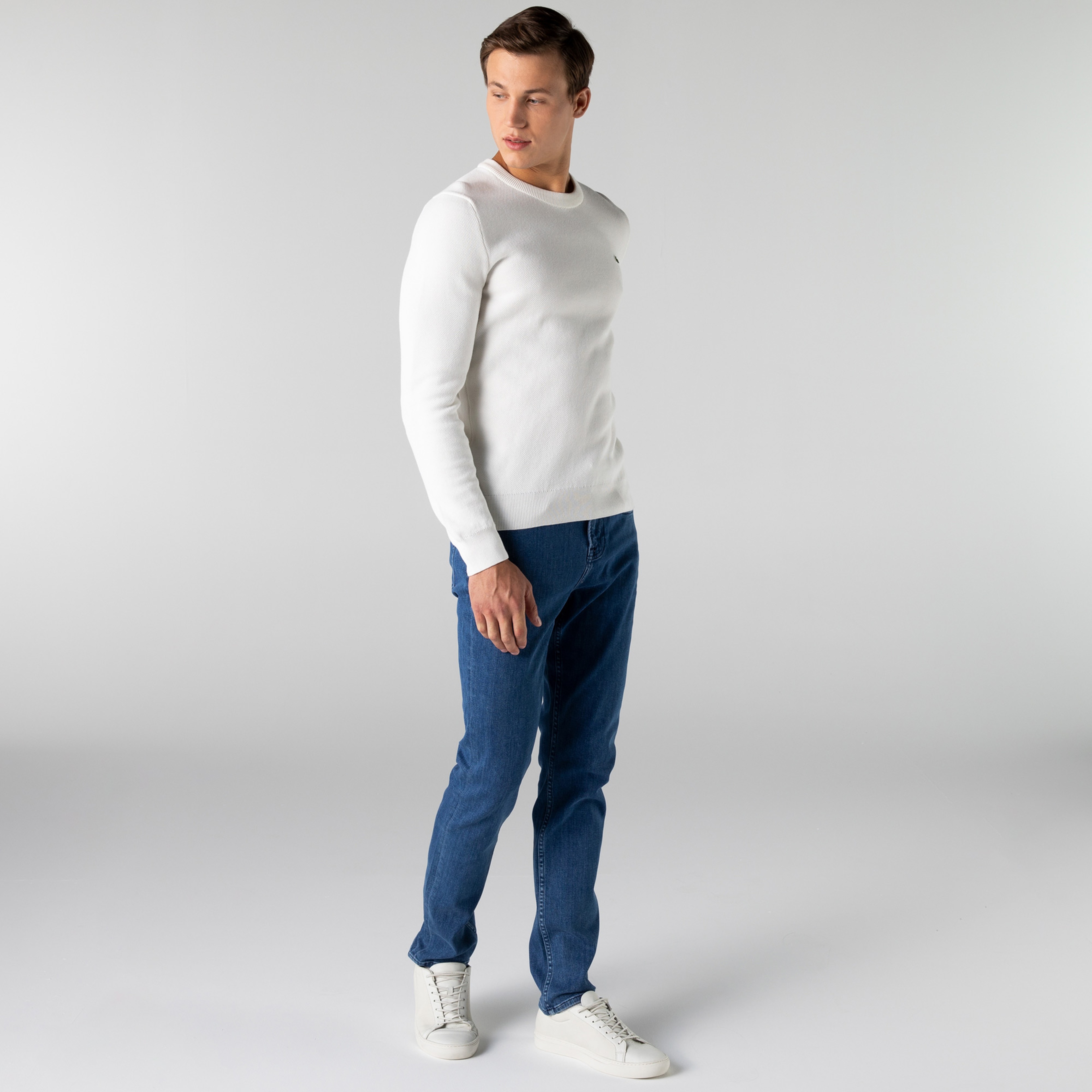 Lacoste Erkek Slim Fit Denim Mavi Pantolon