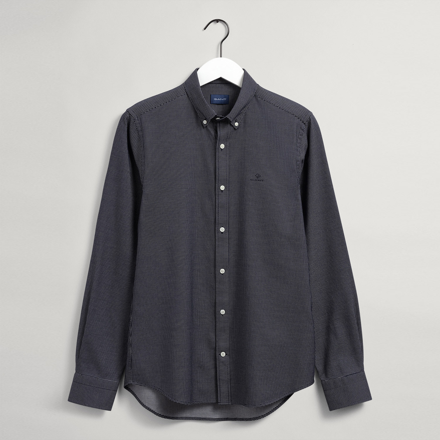 GANT Erkek Gri Slim Fit Düğmeli Yaka Gömlek