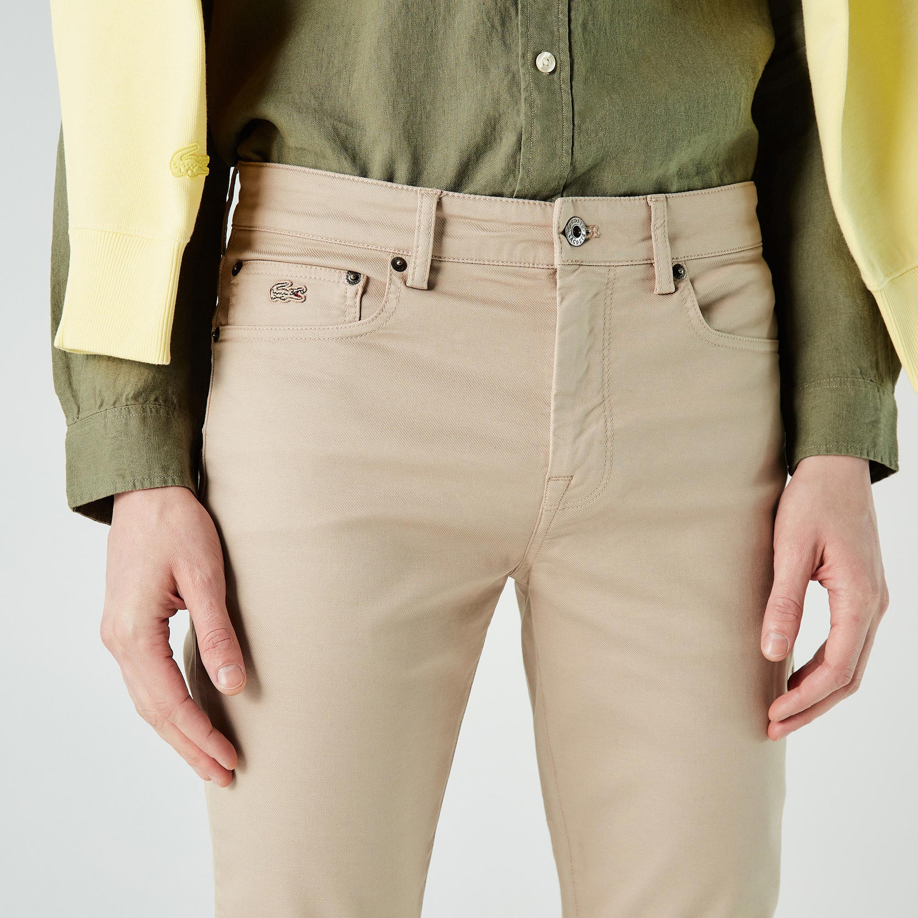 Erkek Slim Fit Krem Pantolon