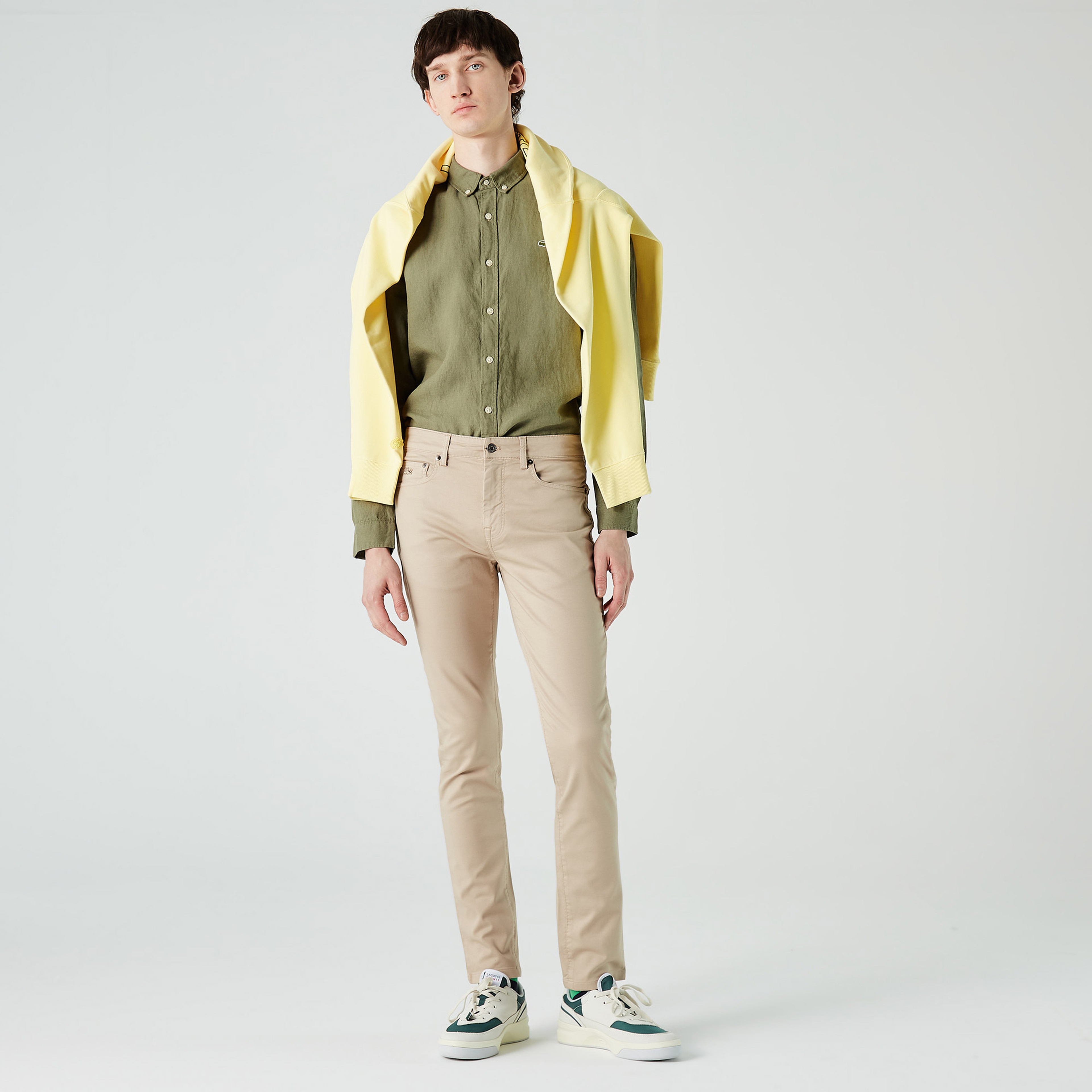 Erkek Slim Fit Krem Pantolon