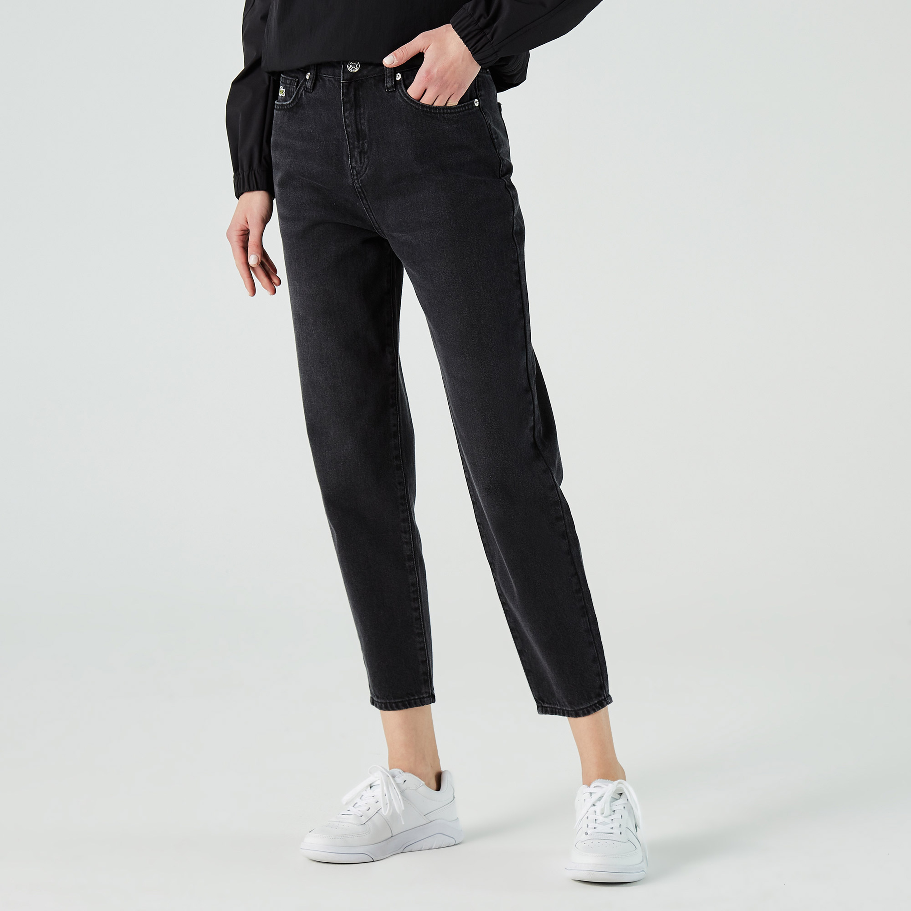 Lacoste Kadın Mom Fit Siyah Pantolon