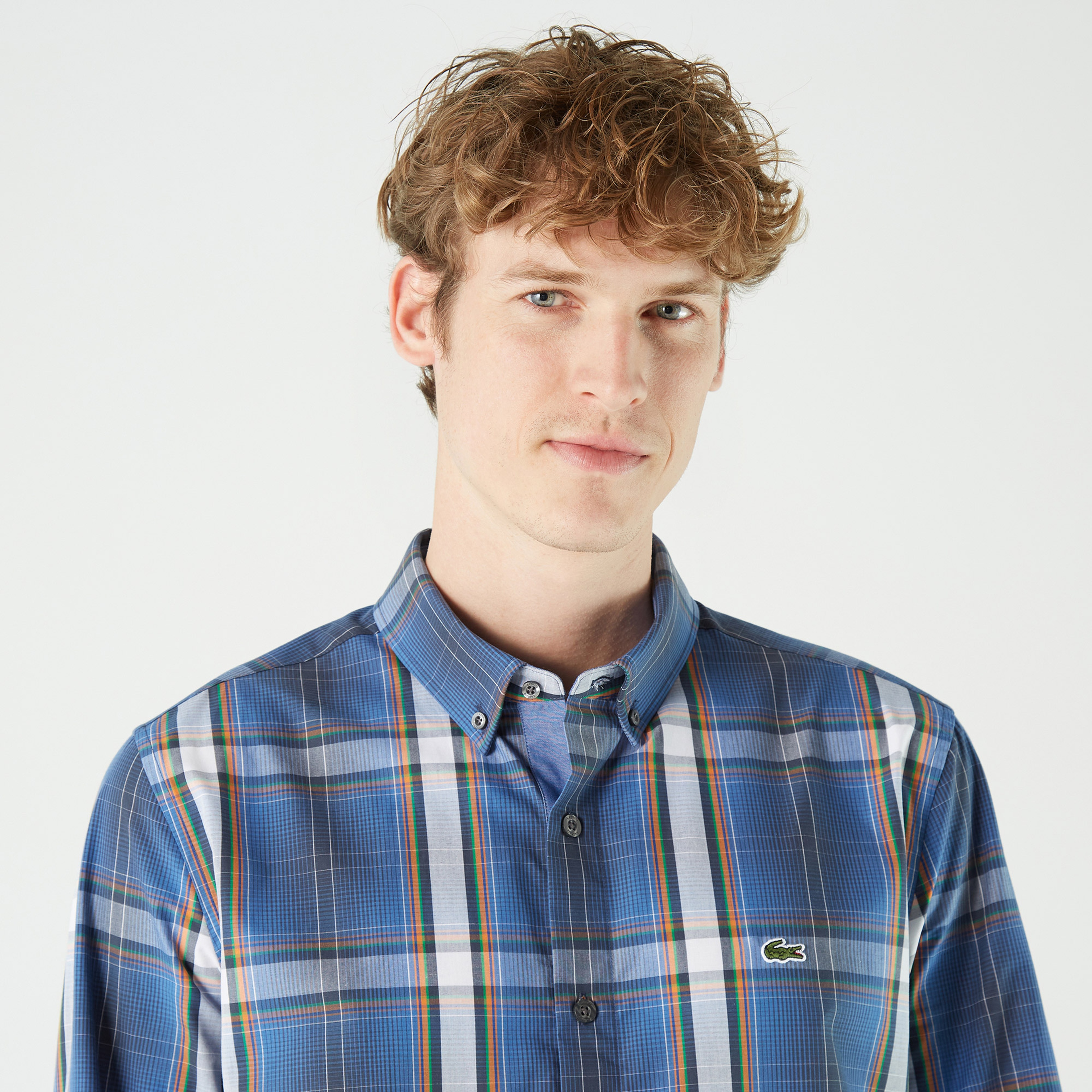 Lacoste Erkek Slim Fit Ekose Lacivert Gömlek