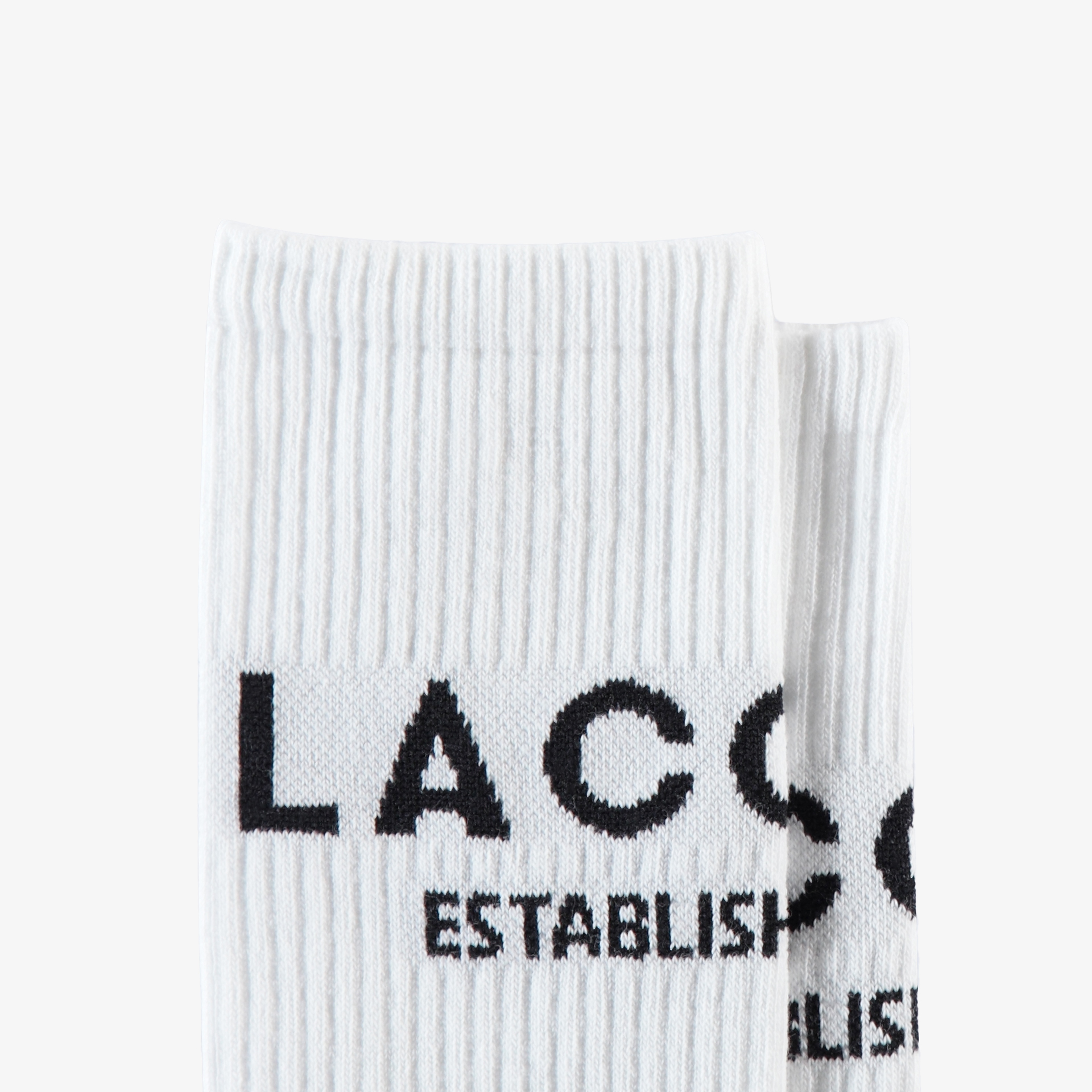 Lacoste Unisex Uzun Baskılı Beyaz Çorap
