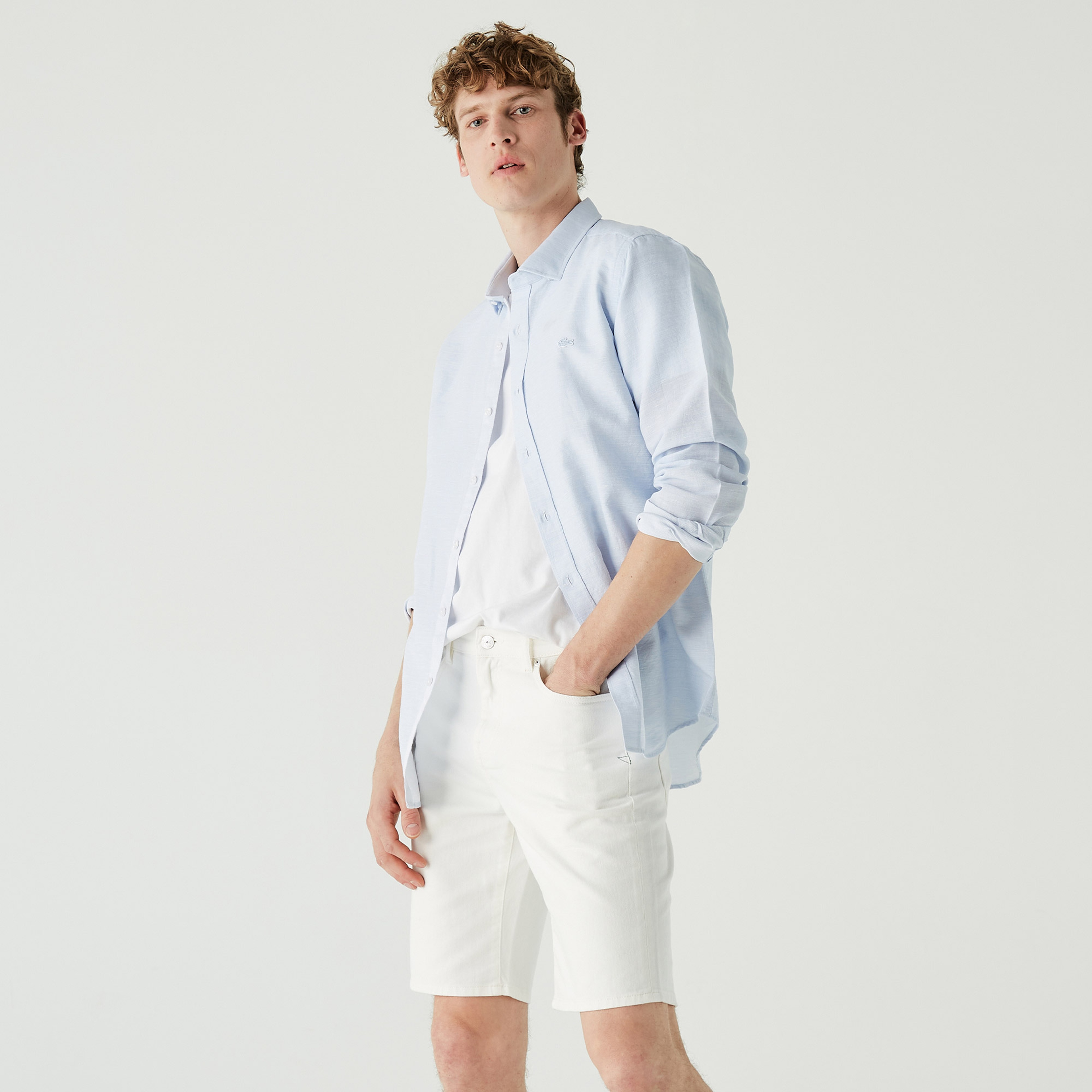 Lacoste Erkek Slim Fit Mavi Gömlek