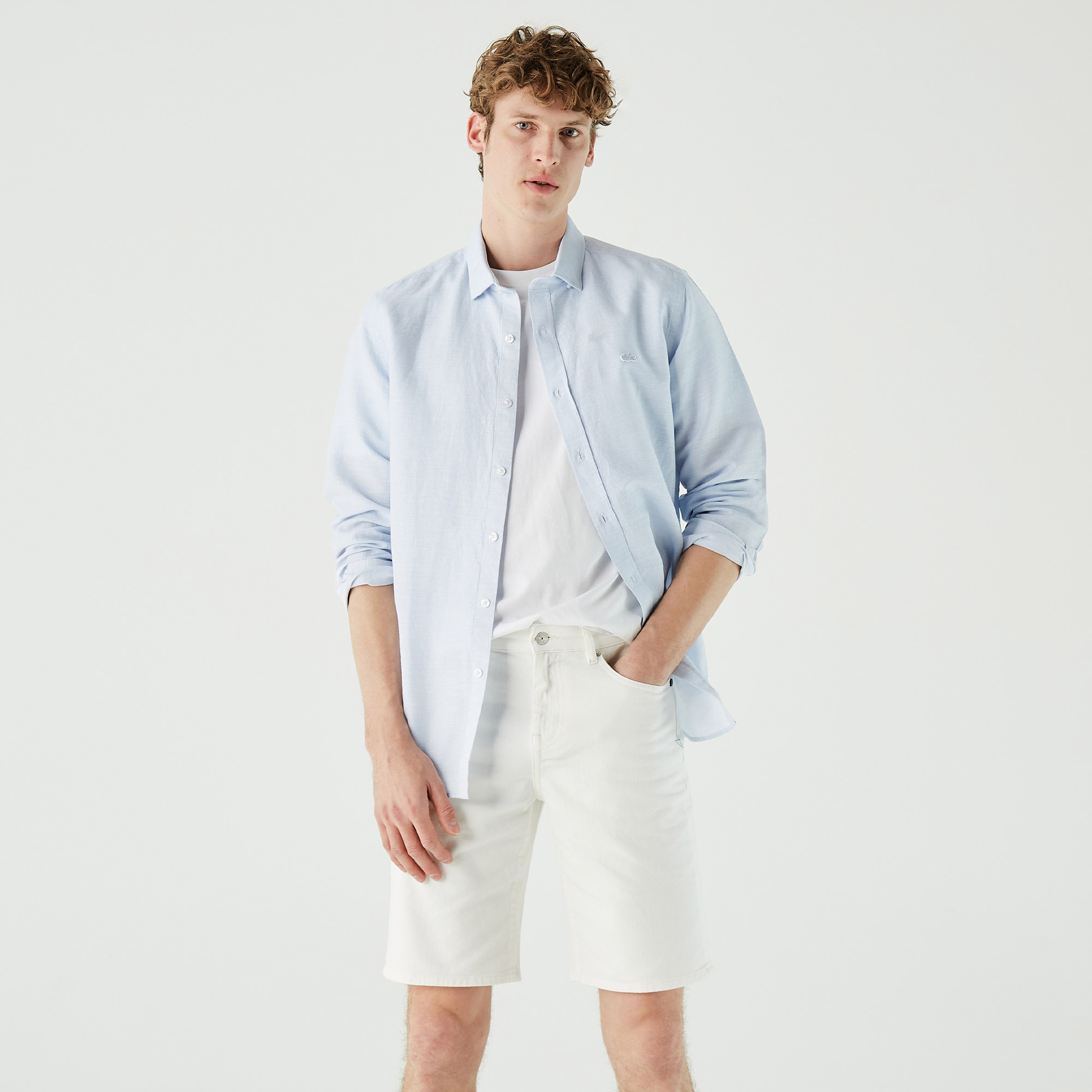 Lacoste Erkek Slim Fit Mavi Gömlek