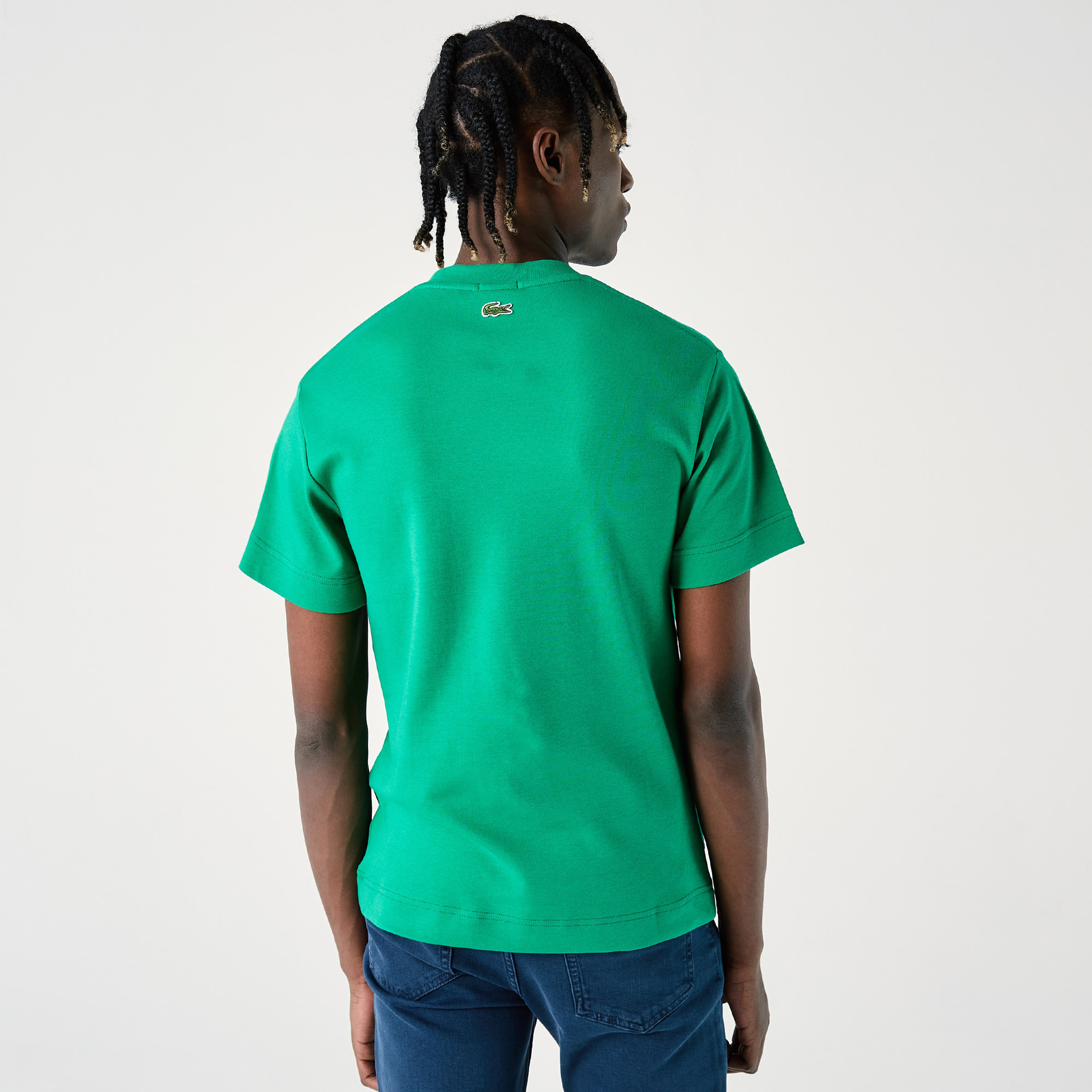 Lacoste Organik Pamuk Erkek Relaxed Fit Bisiklet Yaka Yeşil T-Shirt