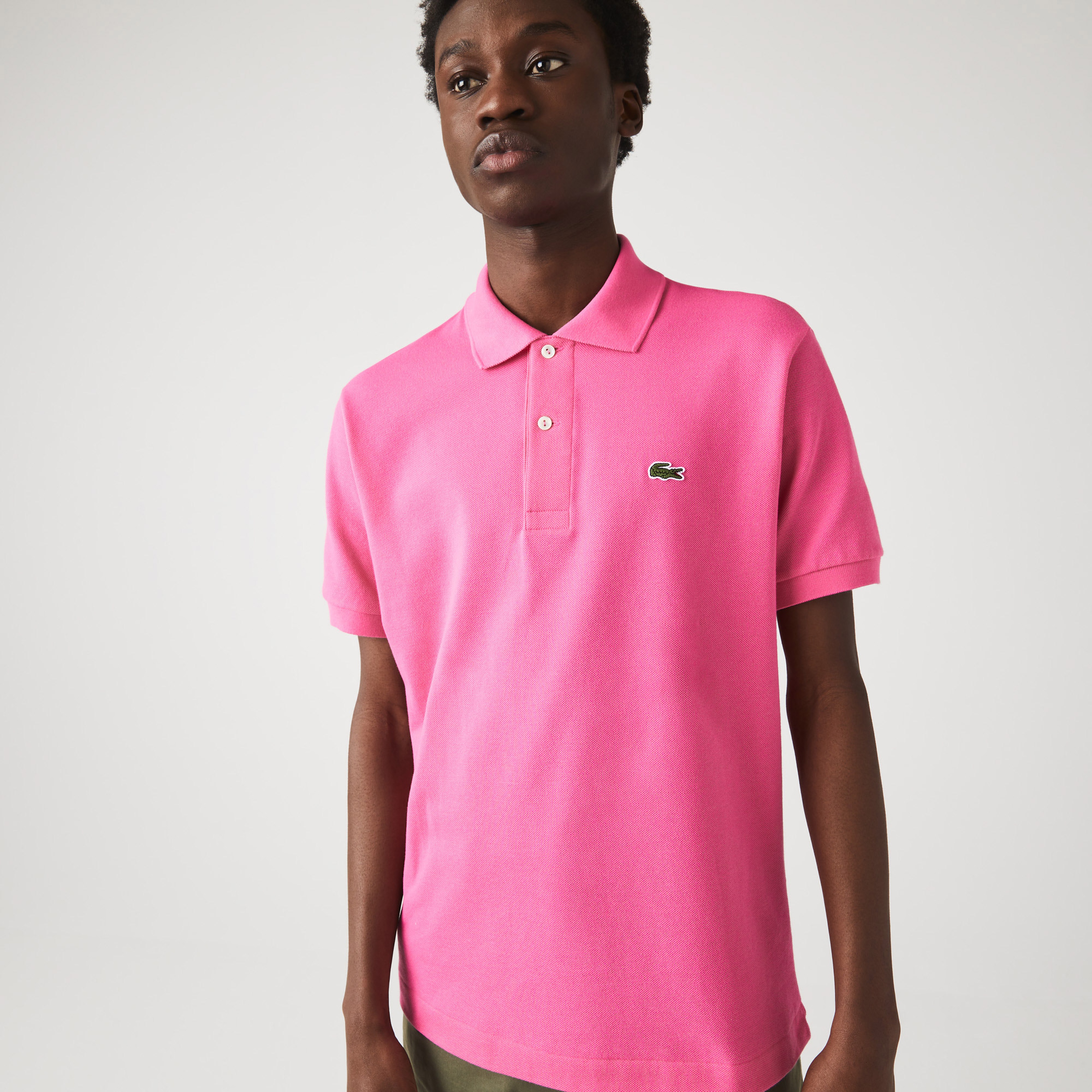 Lacoste Erkek L1212 Classic Fit Pembe Polo