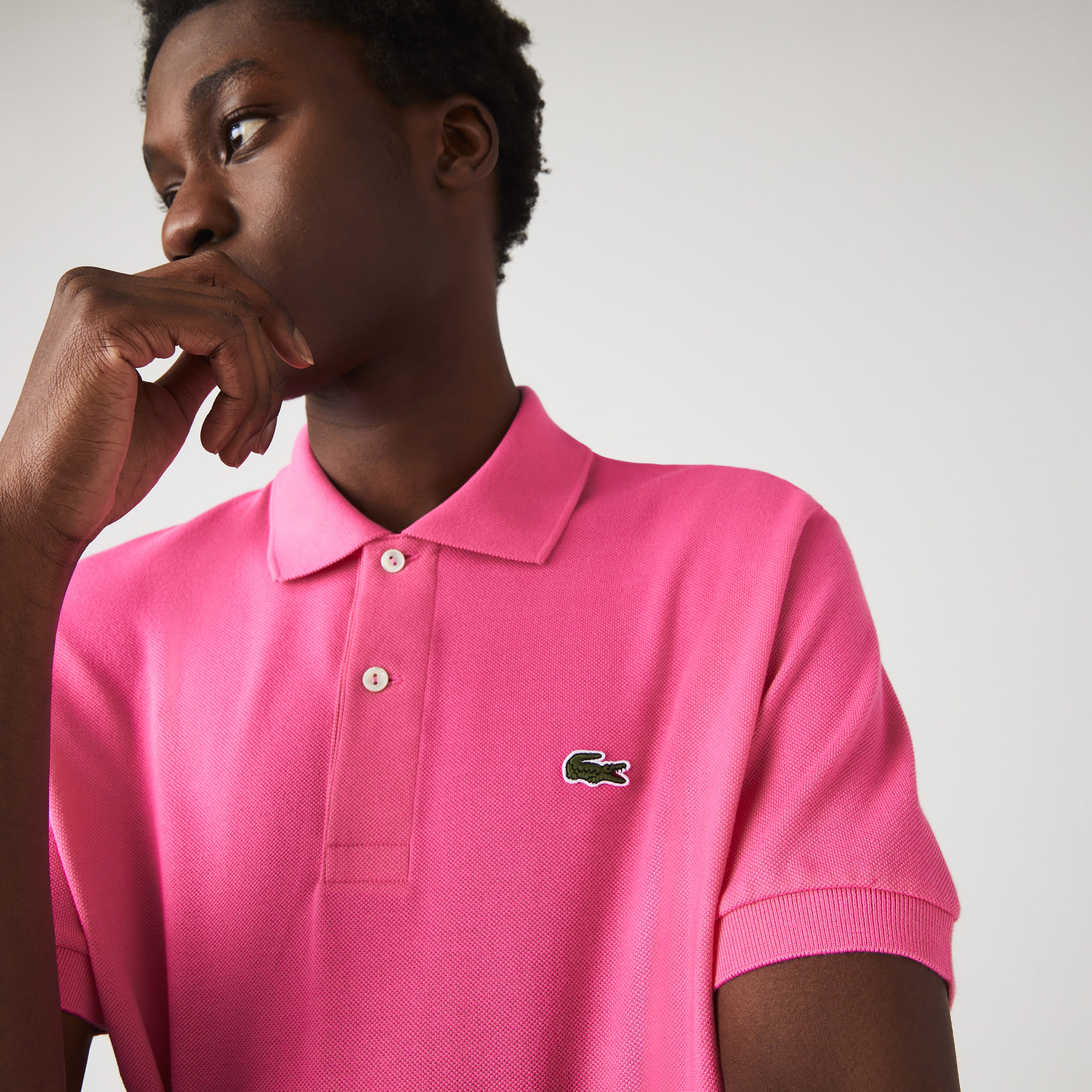 Lacoste Erkek L1212 Classic Fit Pembe Polo