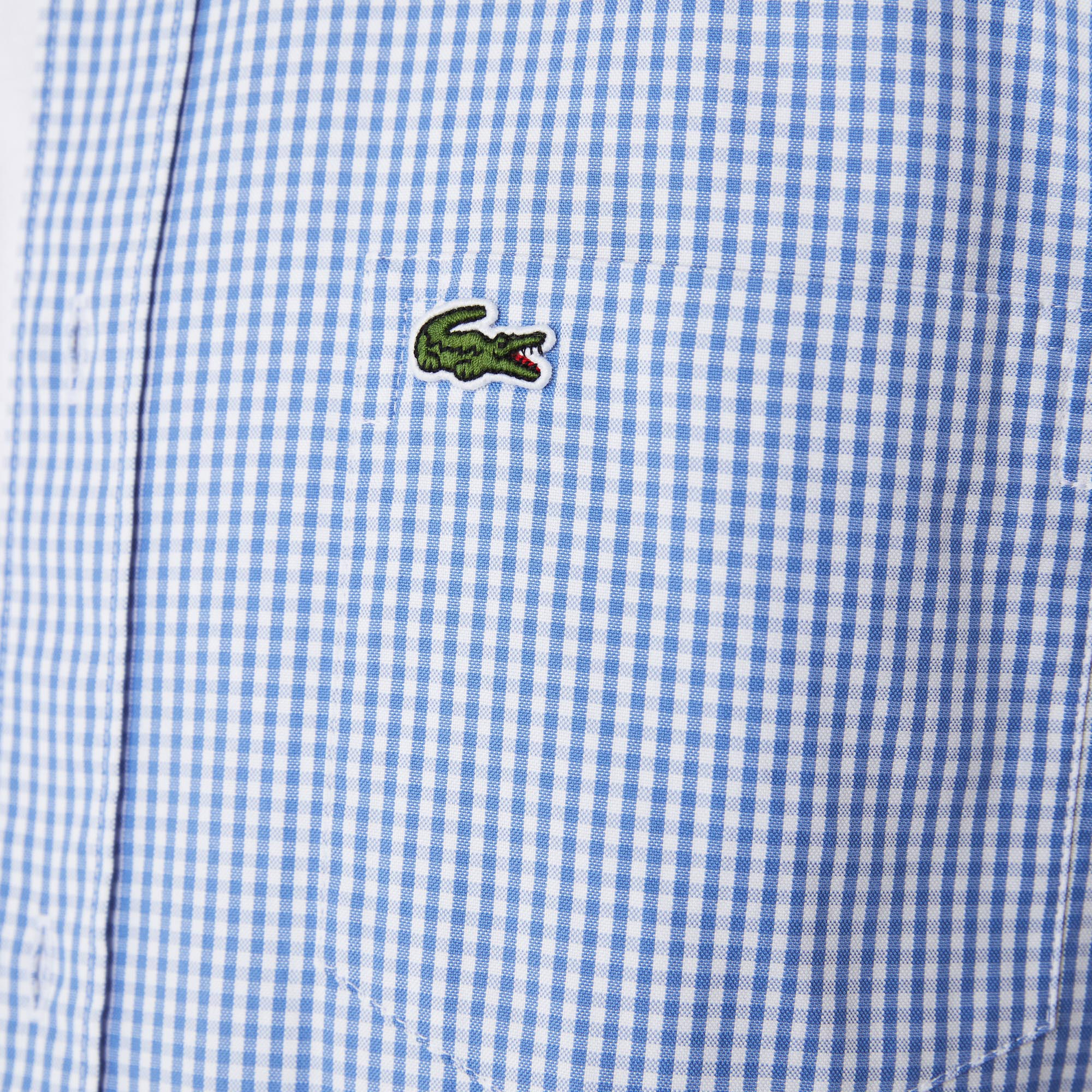 Lacoste Erkek Slim Fit Ekose Mavi Gömlek