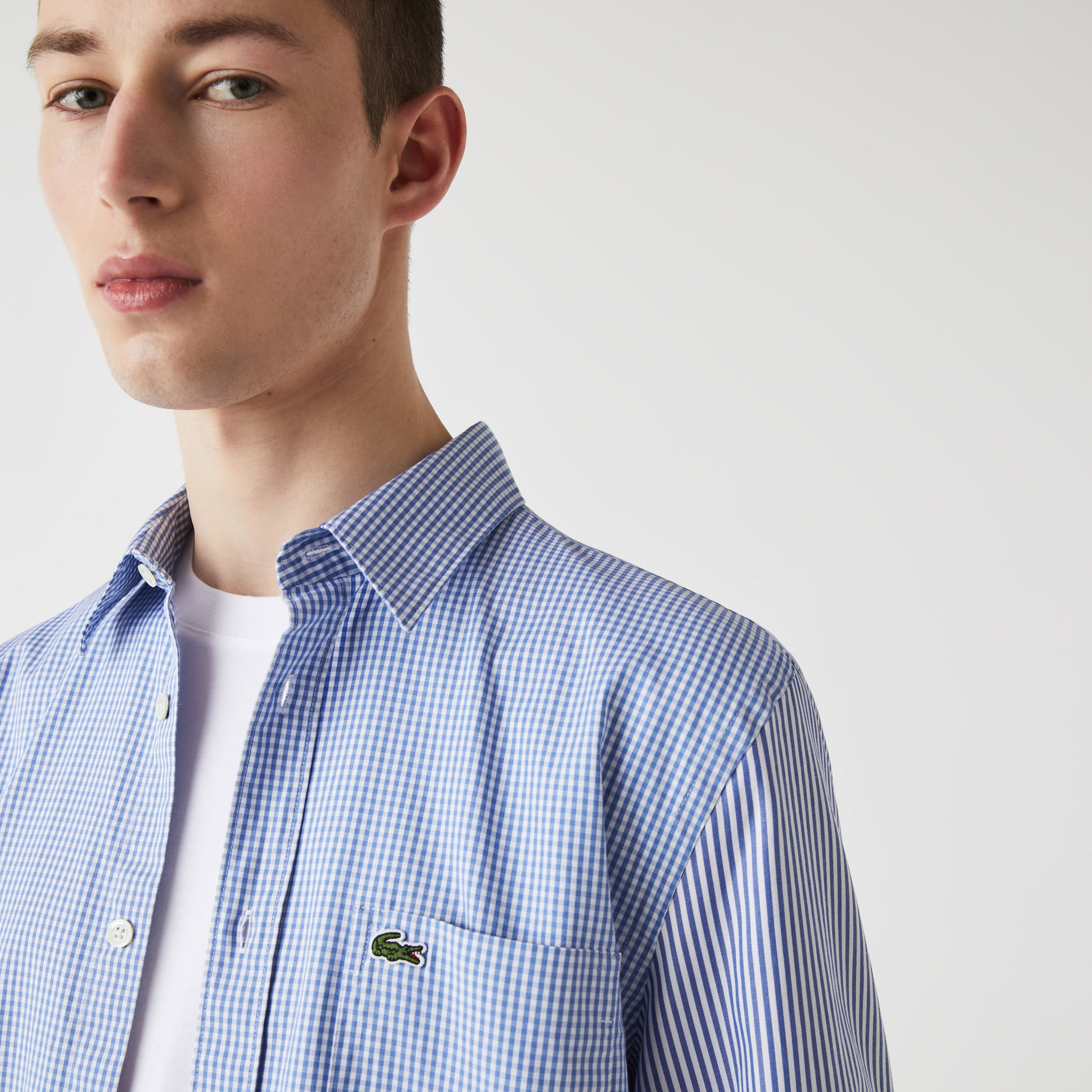 Lacoste Erkek Slim Fit Ekose Mavi Gömlek