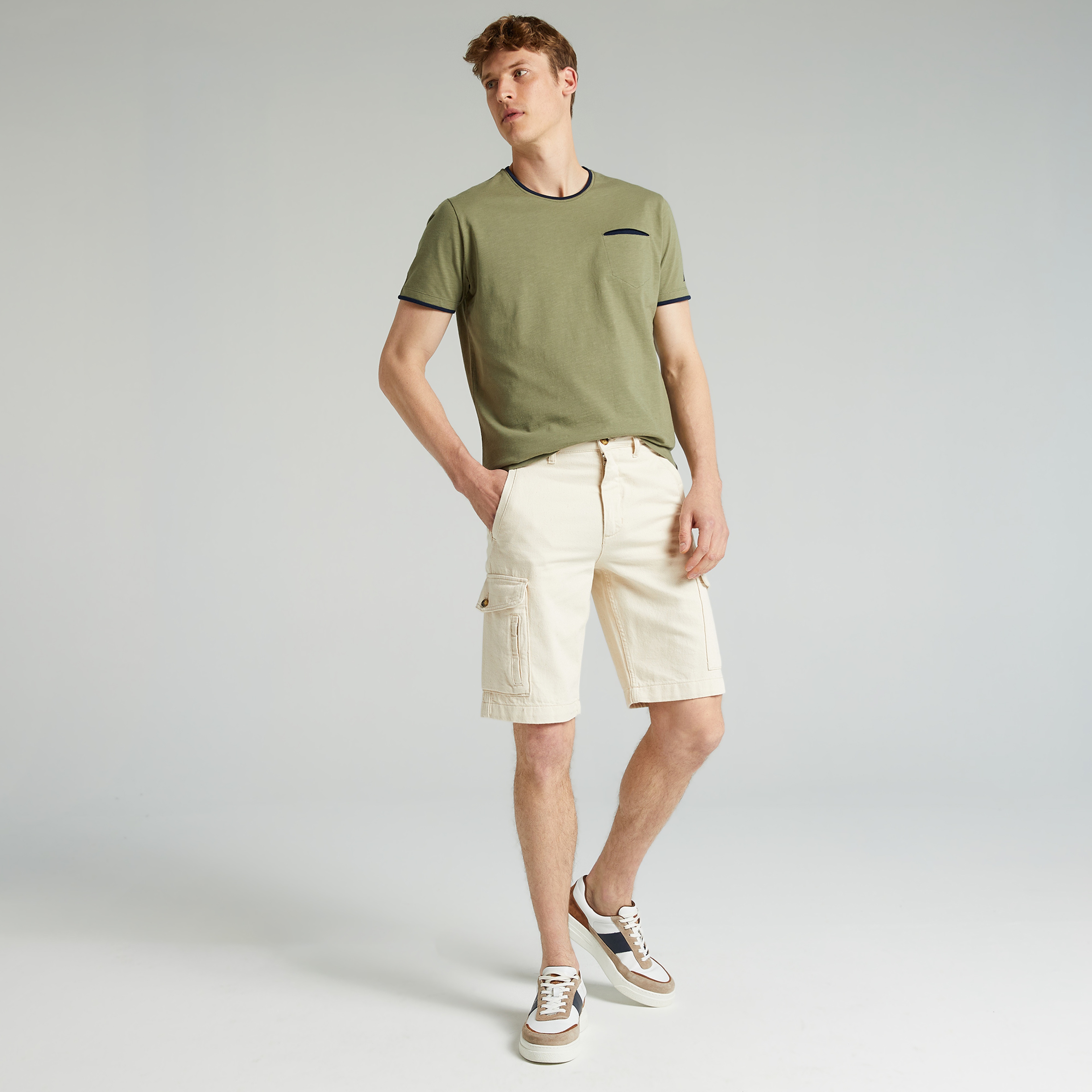 NAUTICA ERKEK KIRIK BEYAZ BERMUDA ŞORT