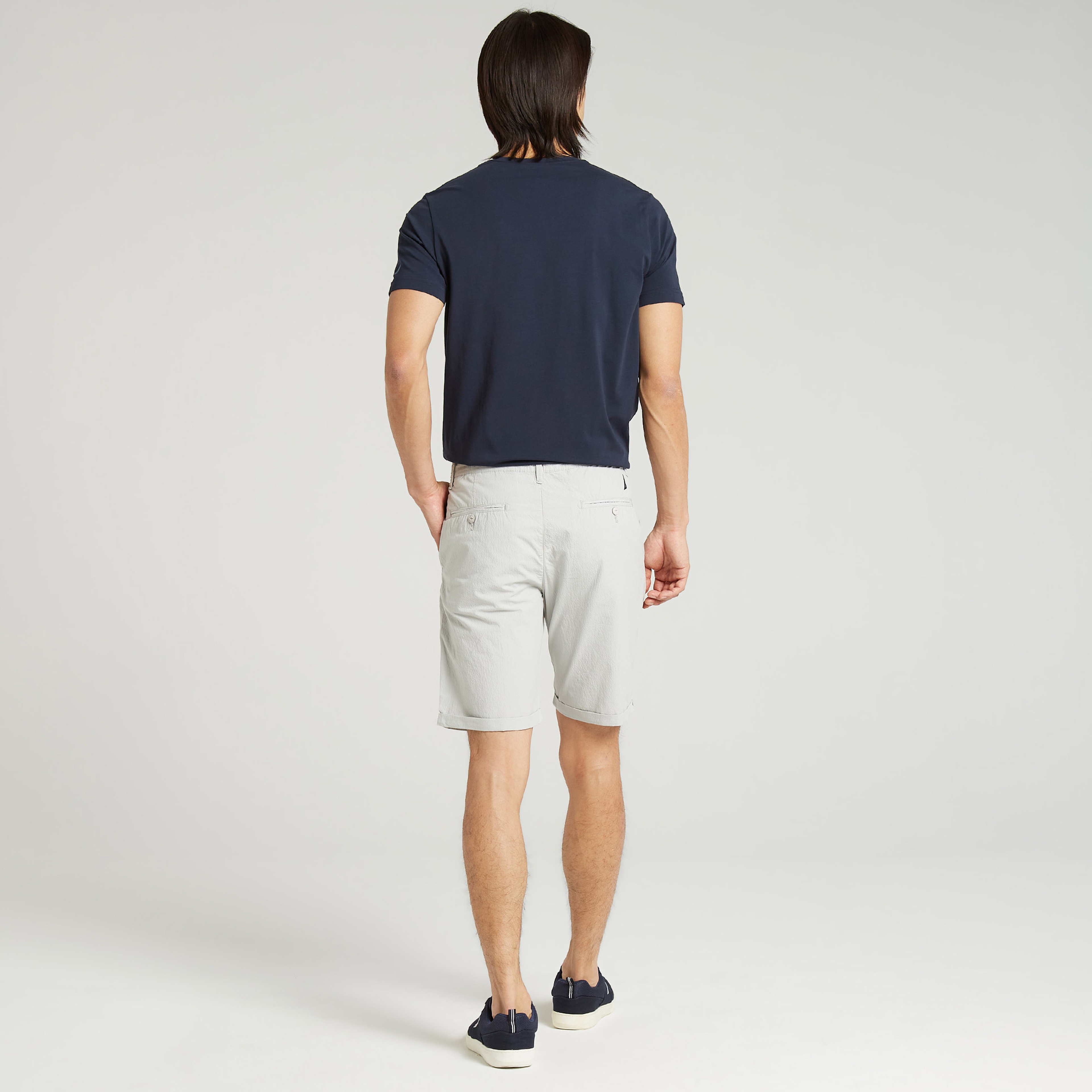 NAUTICA ERKEK GRİ SLIM FIT BERMUDA ŞORT