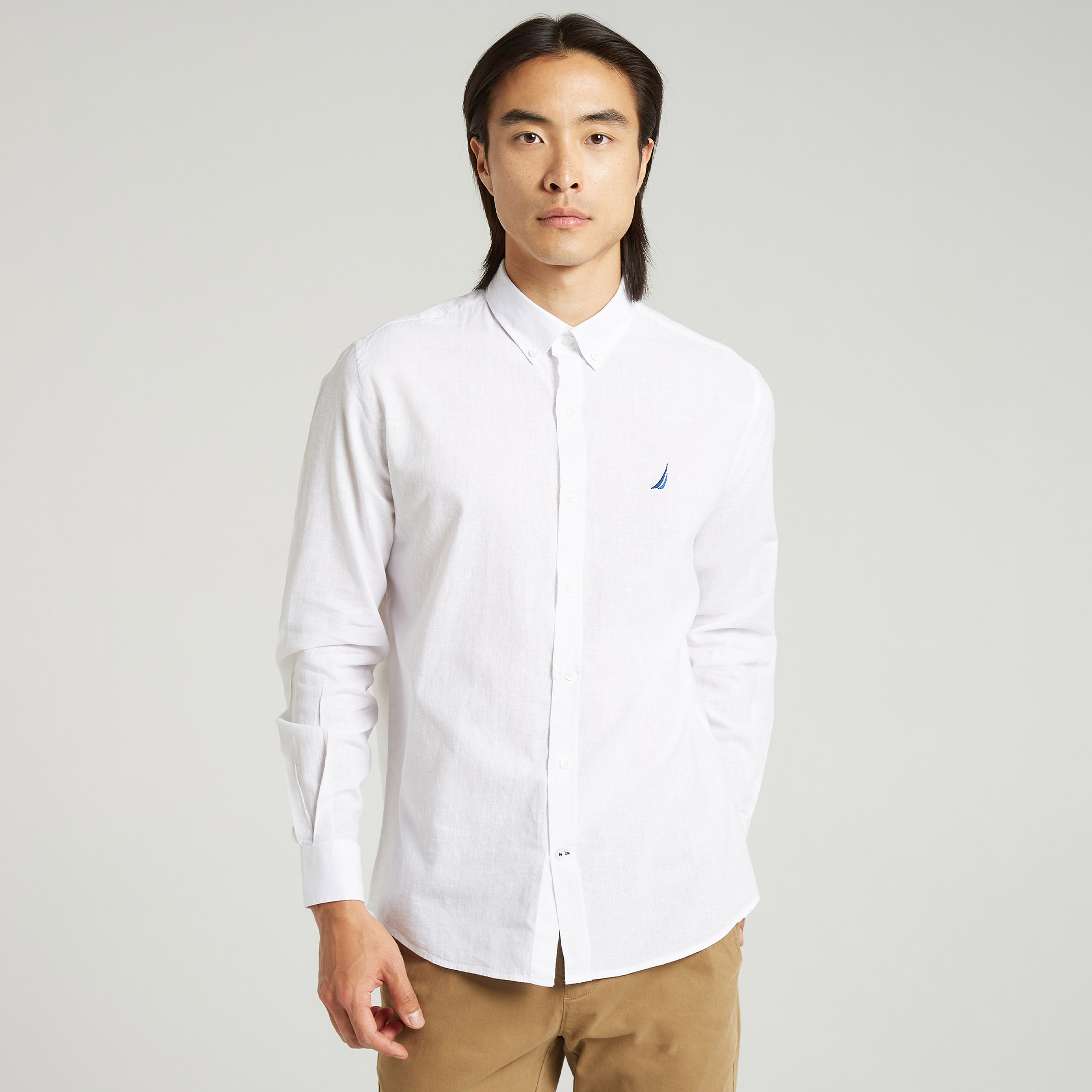 NAUTICA ERKEK BEYAZ CLASSIC FIT UZUN KOLLU GÖMLEK