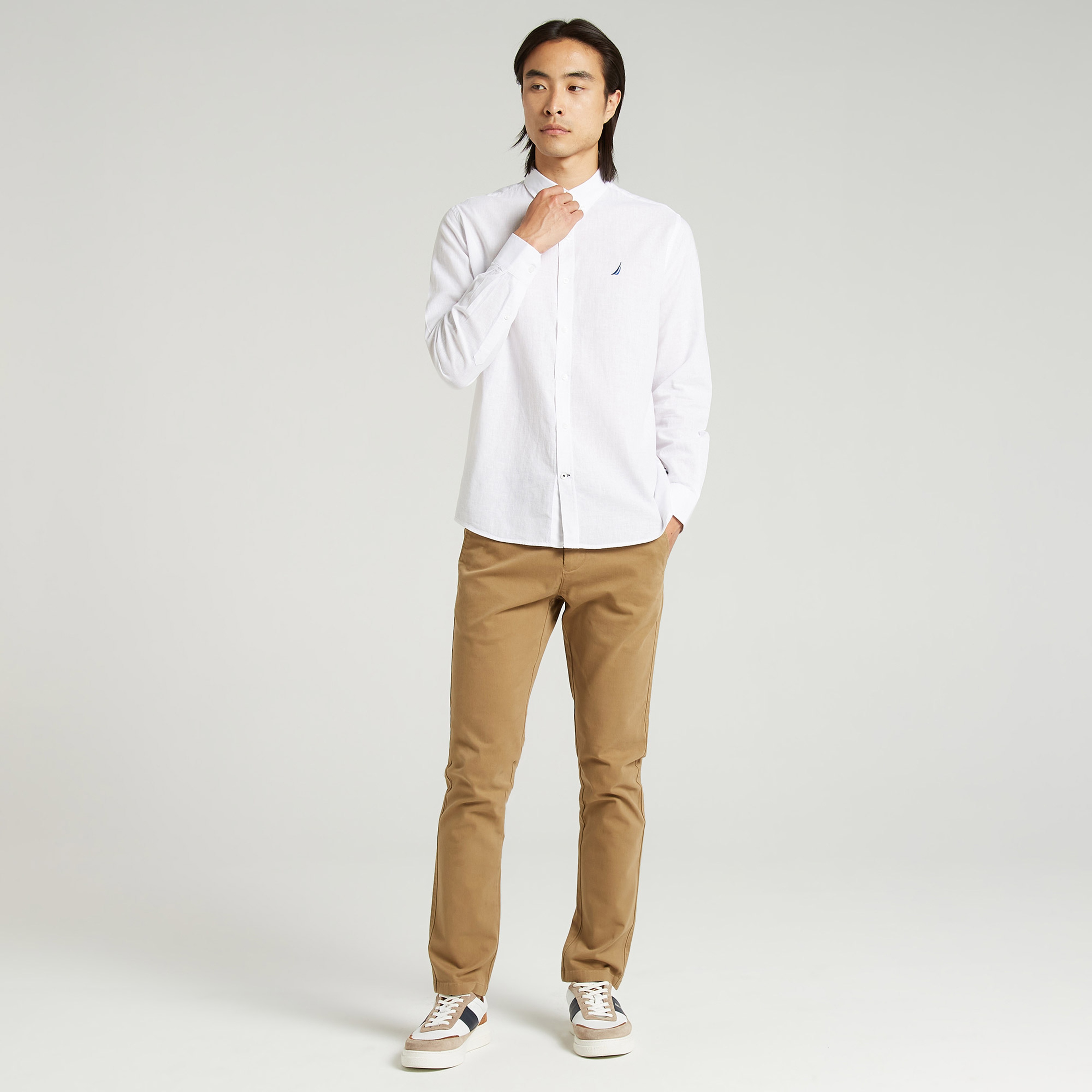 NAUTICA ERKEK BEYAZ CLASSIC FIT UZUN KOLLU GÖMLEK