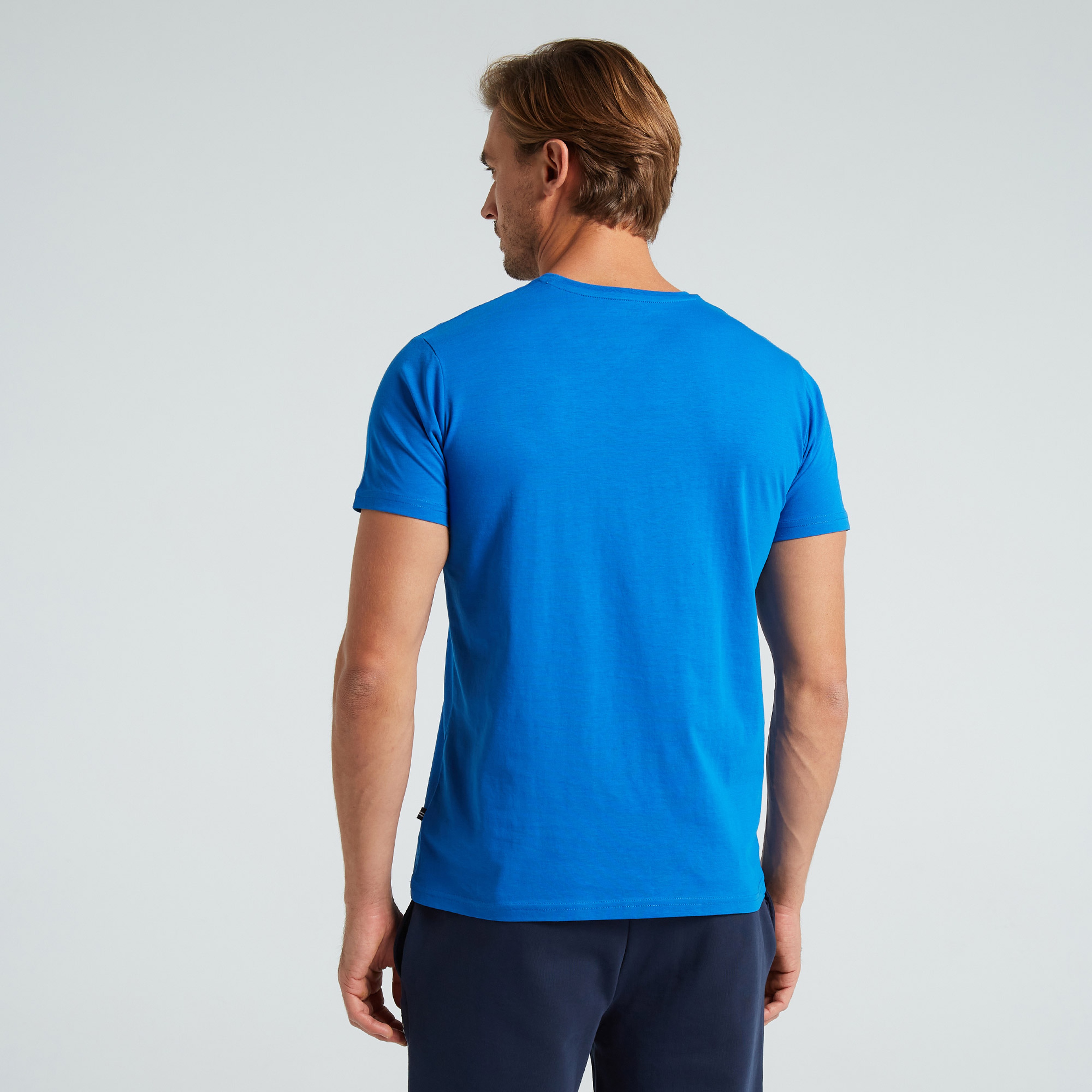 Nautica Erkek Mavi Standart Fit Desenli T-Shirt