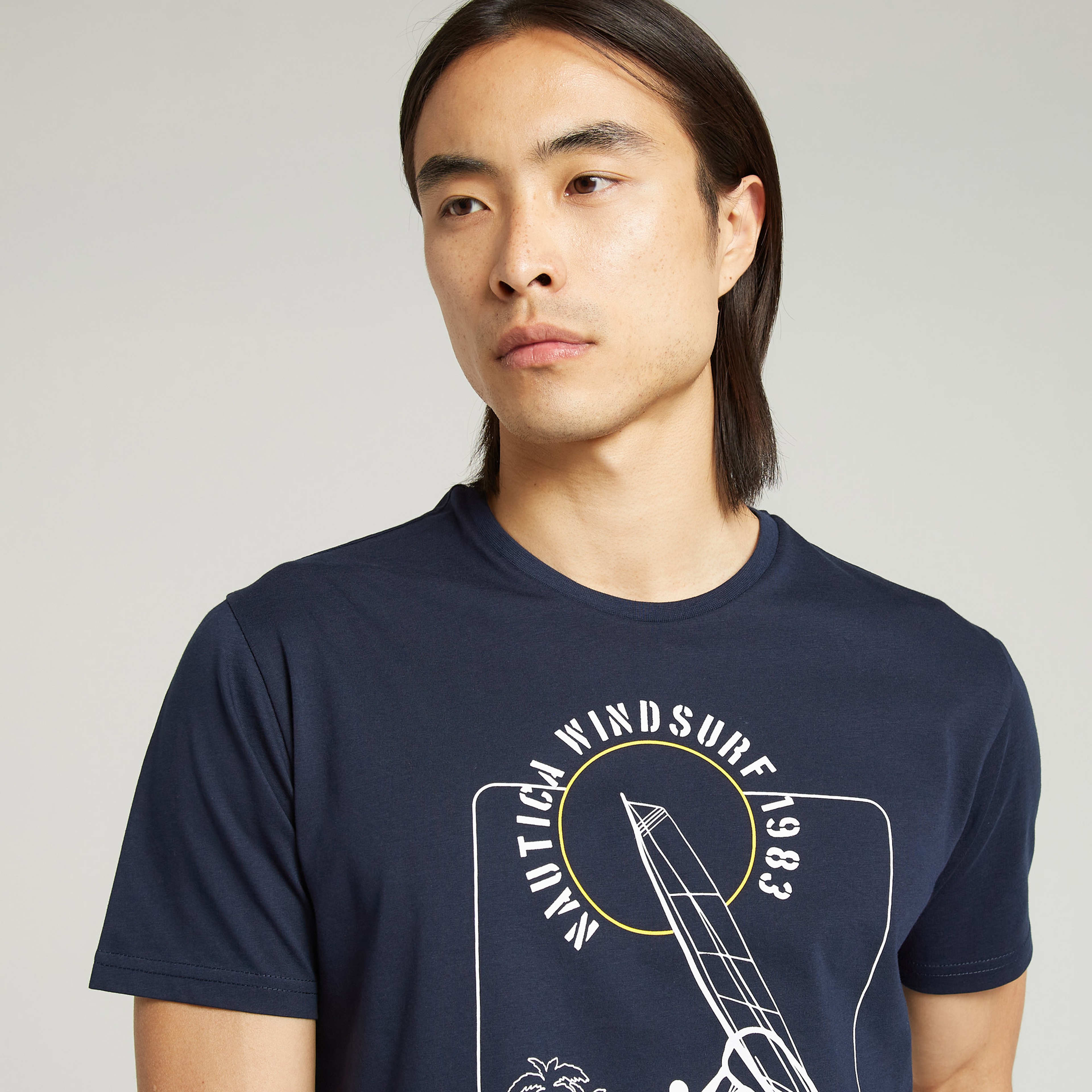 NAUTICA ERKEK LACİVERT STANDART FIT KISA KOLLU T-SHIRT