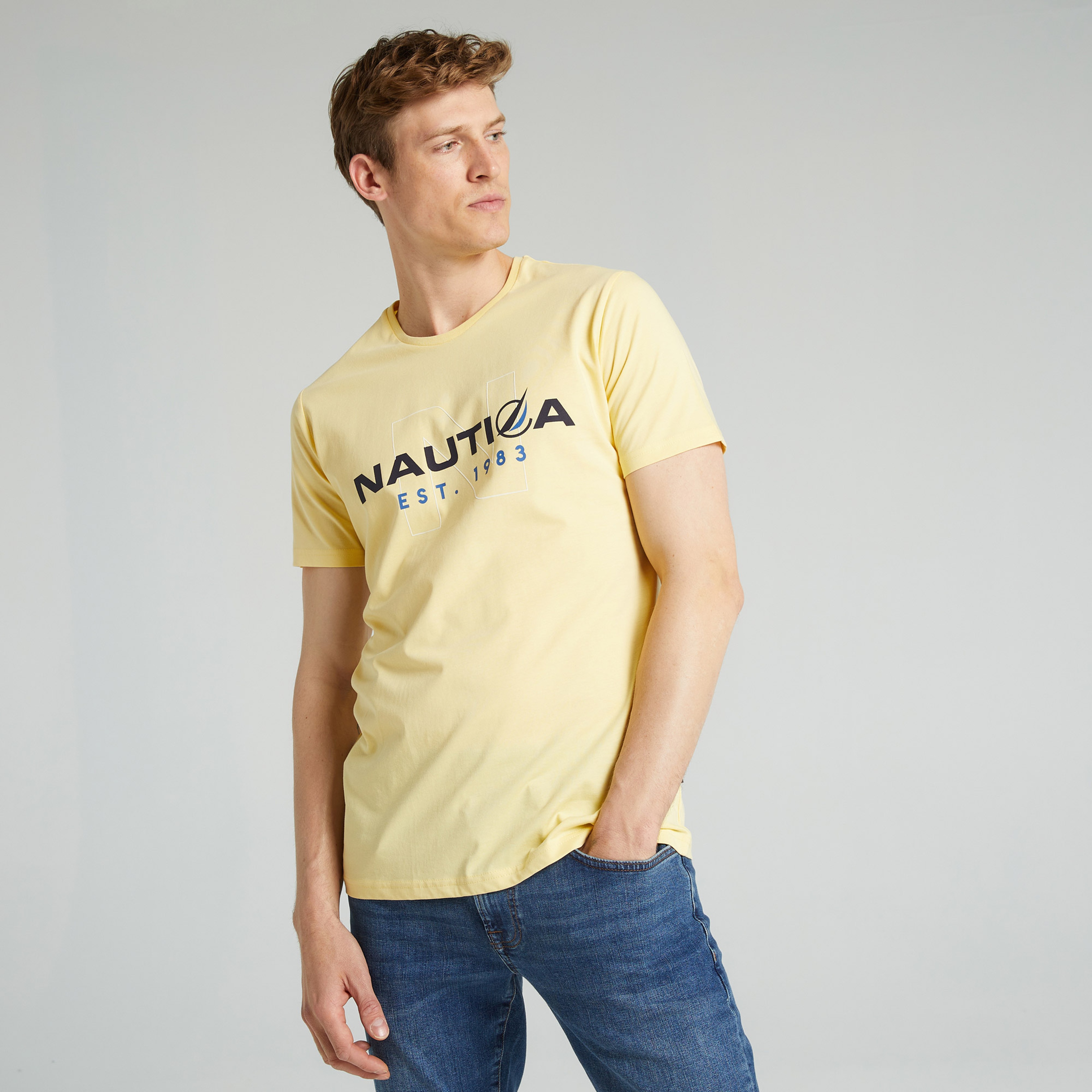 Nautica Standart Fit Erkek Sarı T-shirt