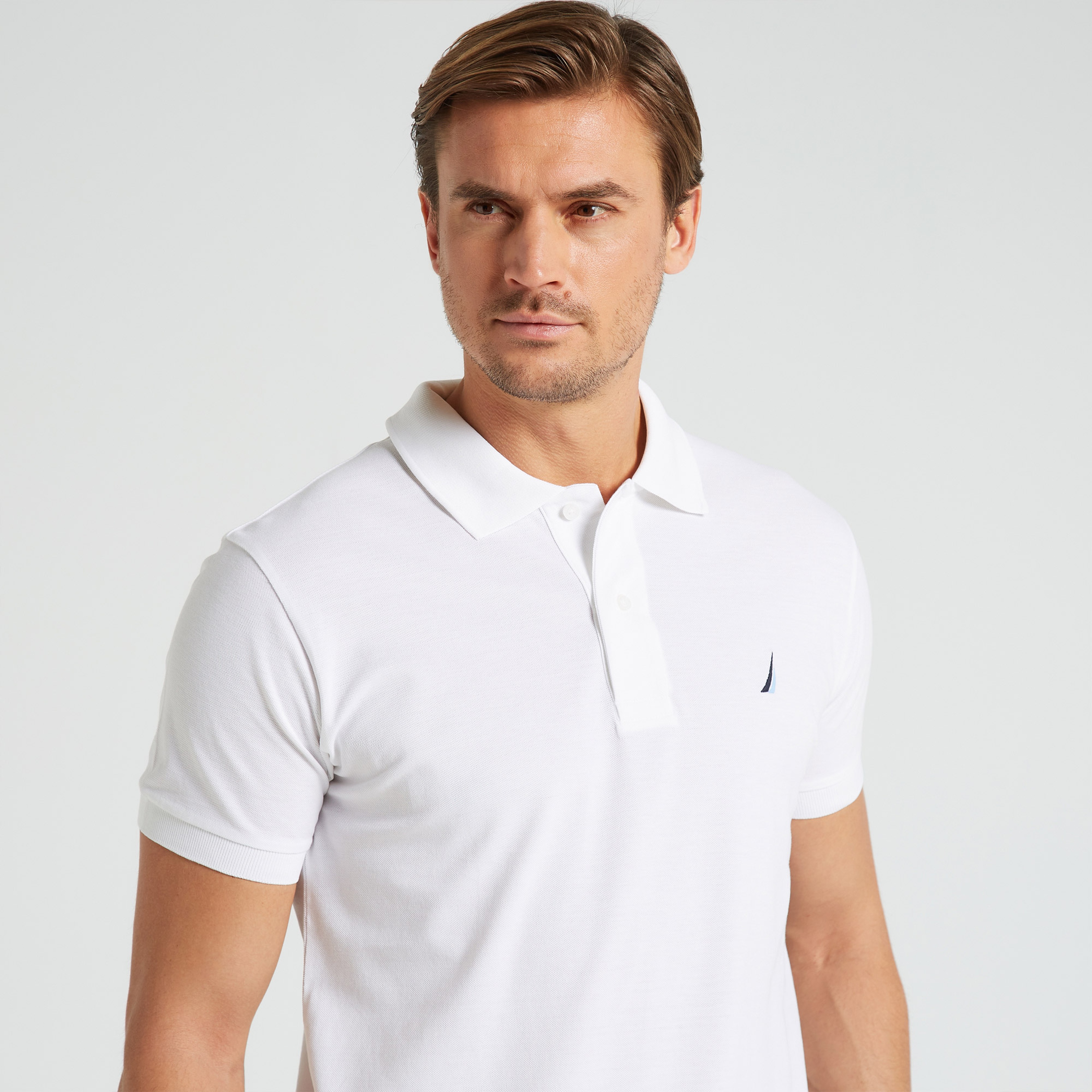 Nautica Erkek Beyaz Classic Fit Kısa Kollu Polo Yaka T-Shirt
