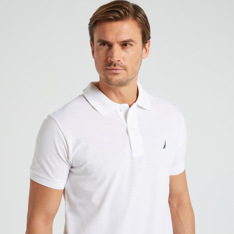 Nautica Erkek Beyaz Classic Fit Kısa Kollu Polo Yaka T-Shirt