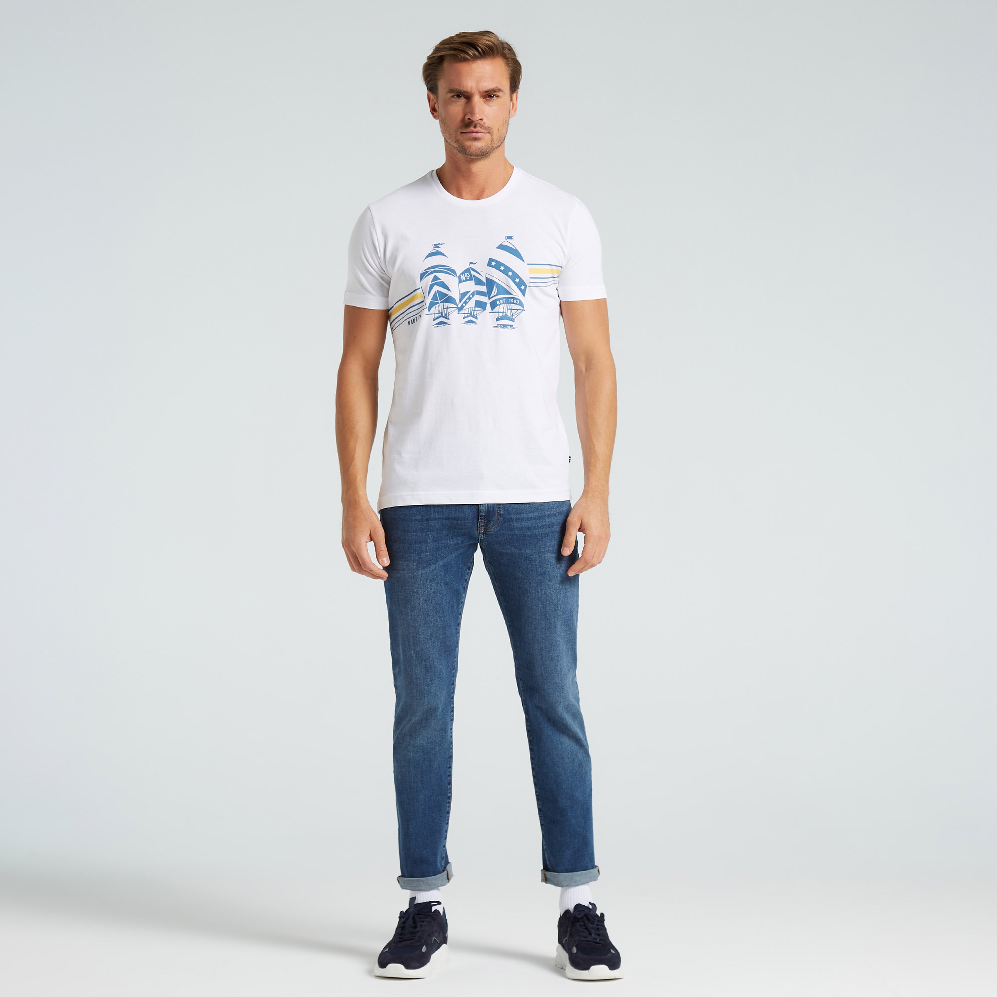 Nautica Standart Fit Erkek Beyaz T-shirt