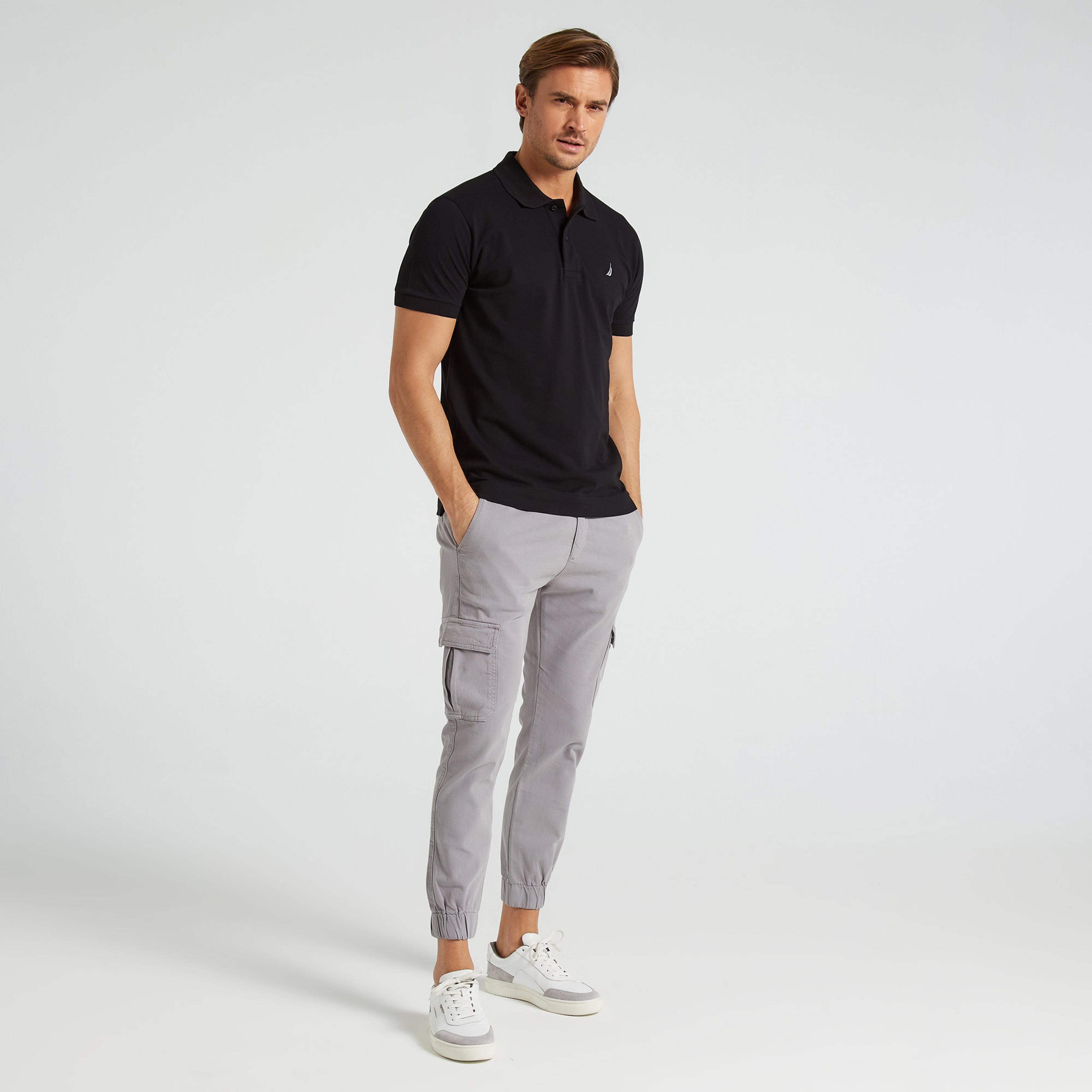 Nautica Erkek Siyah Classic Fit Kısa Kollu Polo Yaka T-Shirt