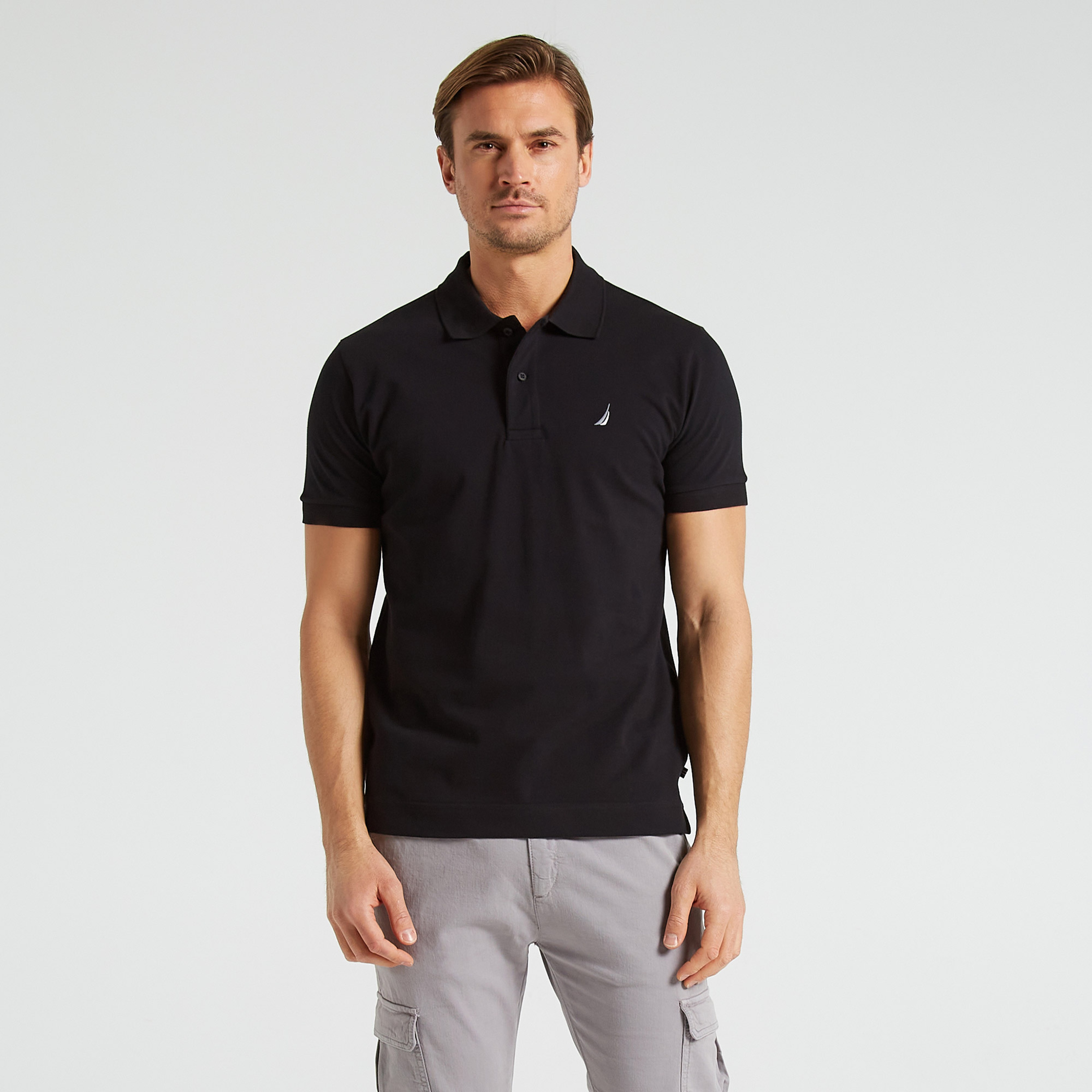 Nautica Erkek Siyah Classic Fit Kısa Kollu Polo Yaka T-Shirt