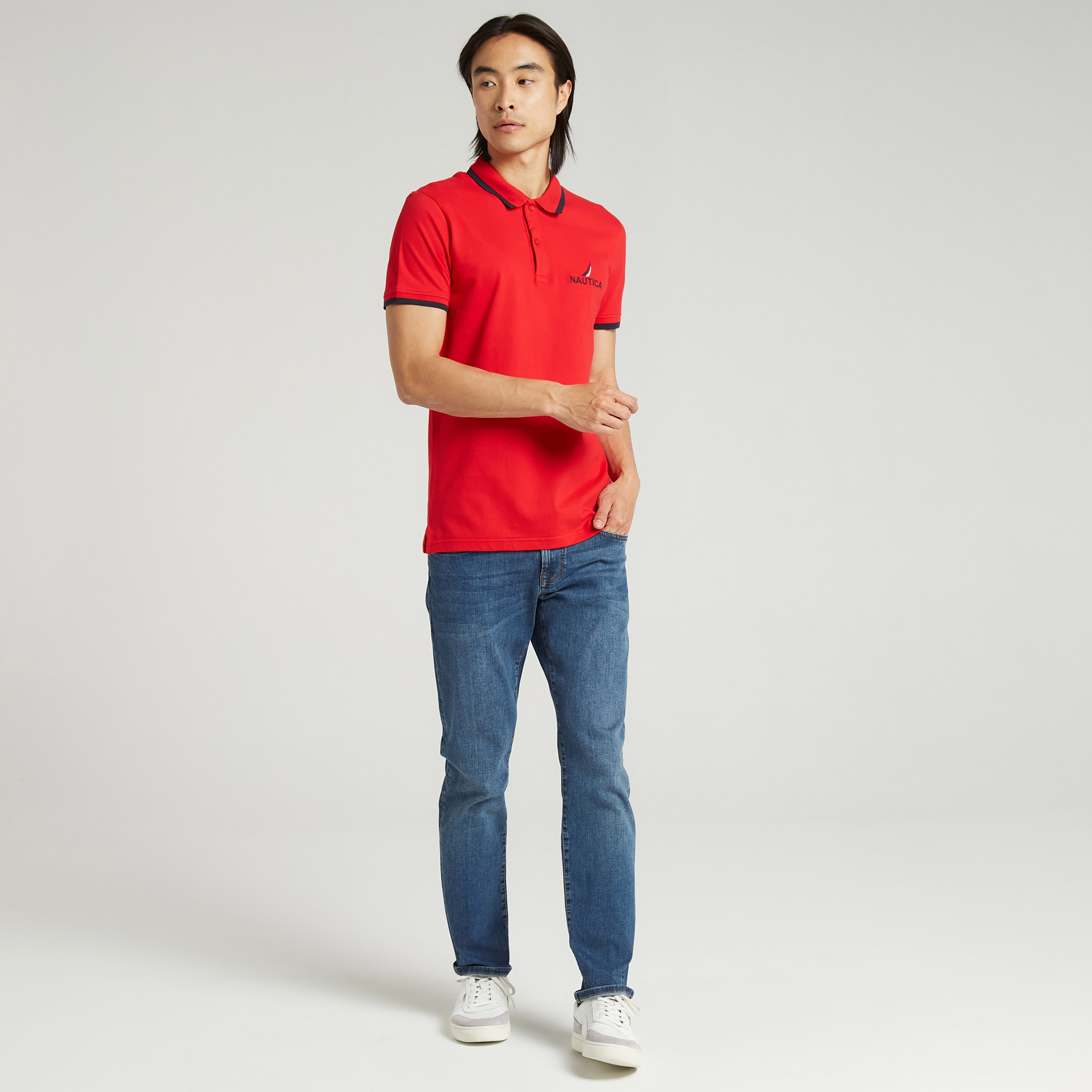 Nautica Slim Fit Erkek Kırmızı Polo