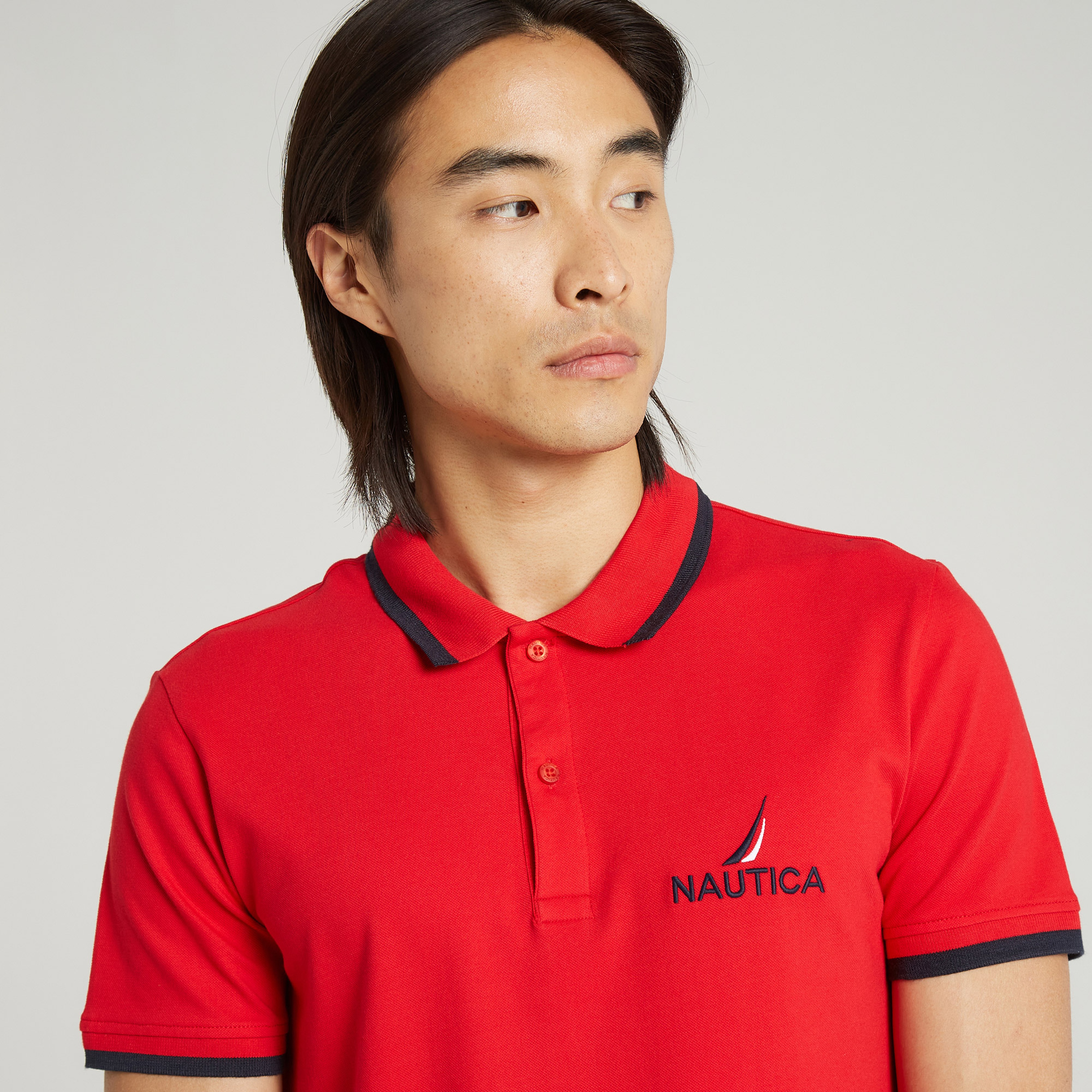 Nautica Slim Fit Erkek Kırmızı Polo