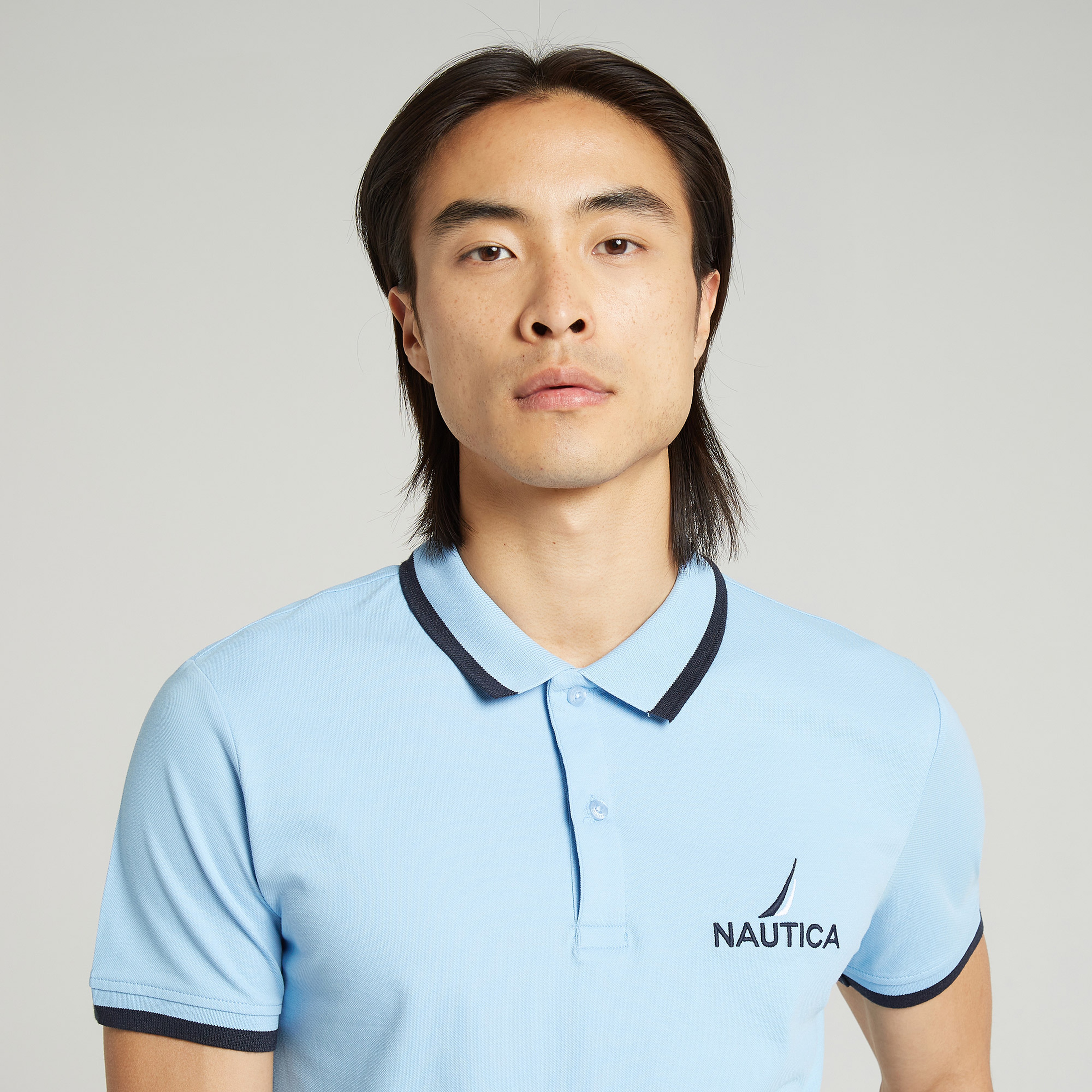 Nautica Slim Fit Erkek Mavi Polo