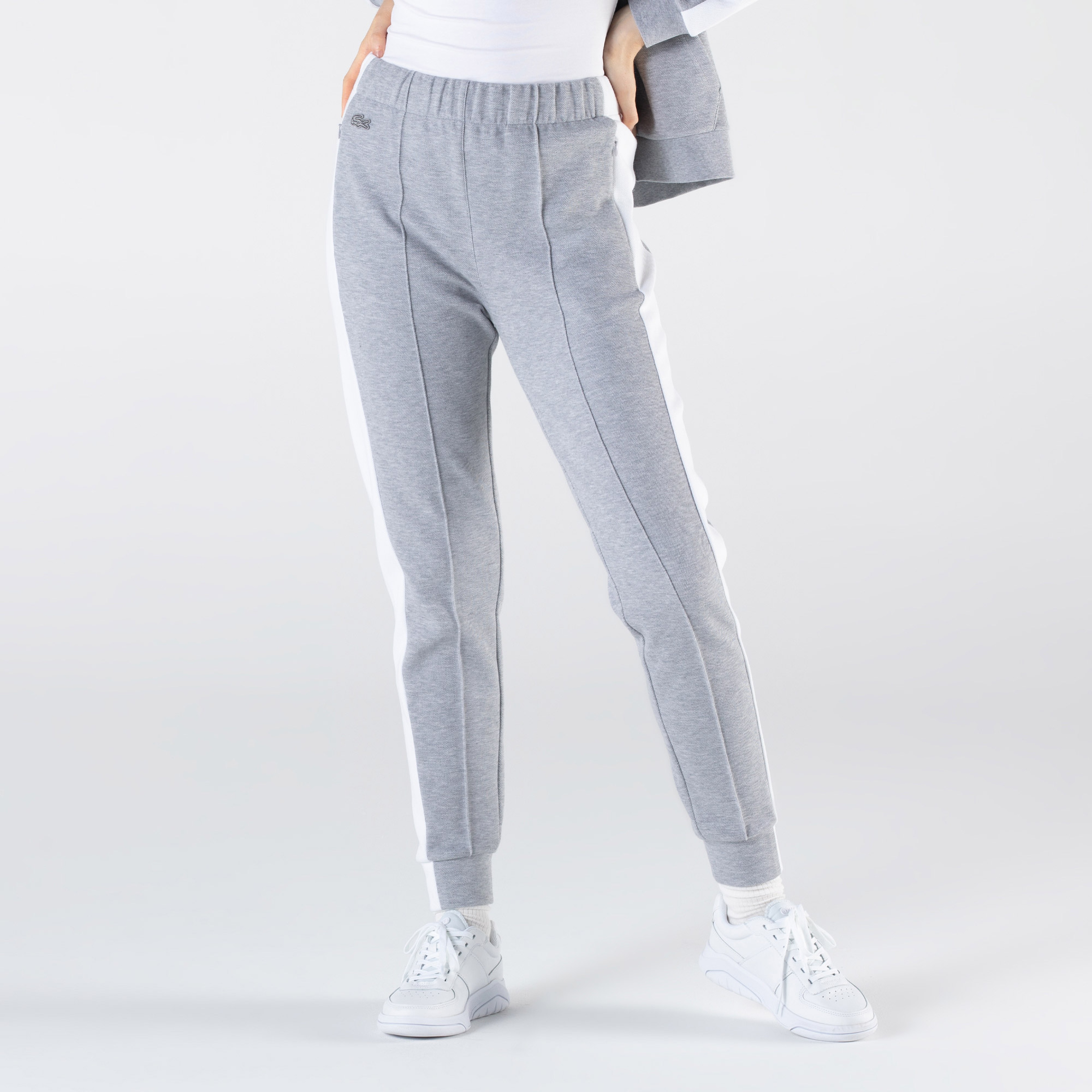 Lacoste Kadın Relaxed Fit Renk Bloklu Gri Eşofman Altı