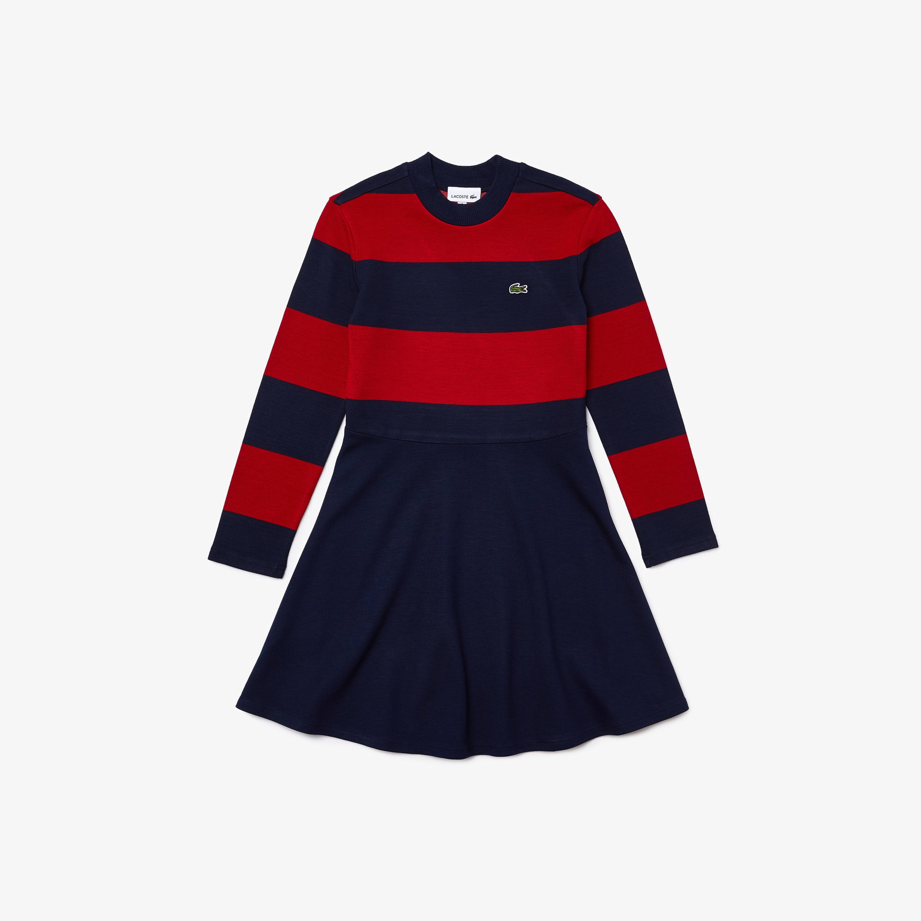 Lacoste Kız Çocuk Uzun Kollu Bisiklet Yaka Çizgili Lacivert Elbise