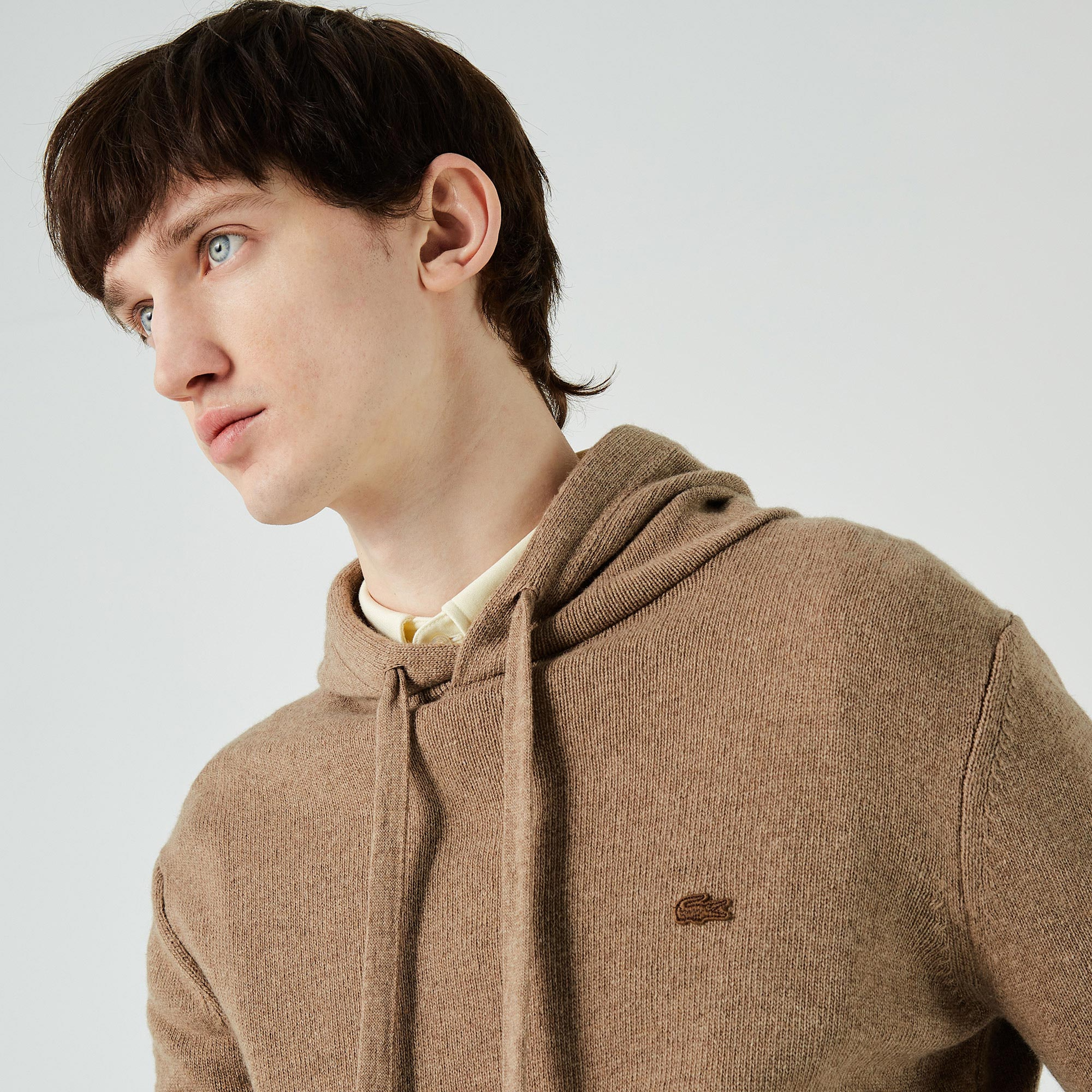 Lacoste Erkek Regular Fit Kapüşonlu Kahverengi Kazak