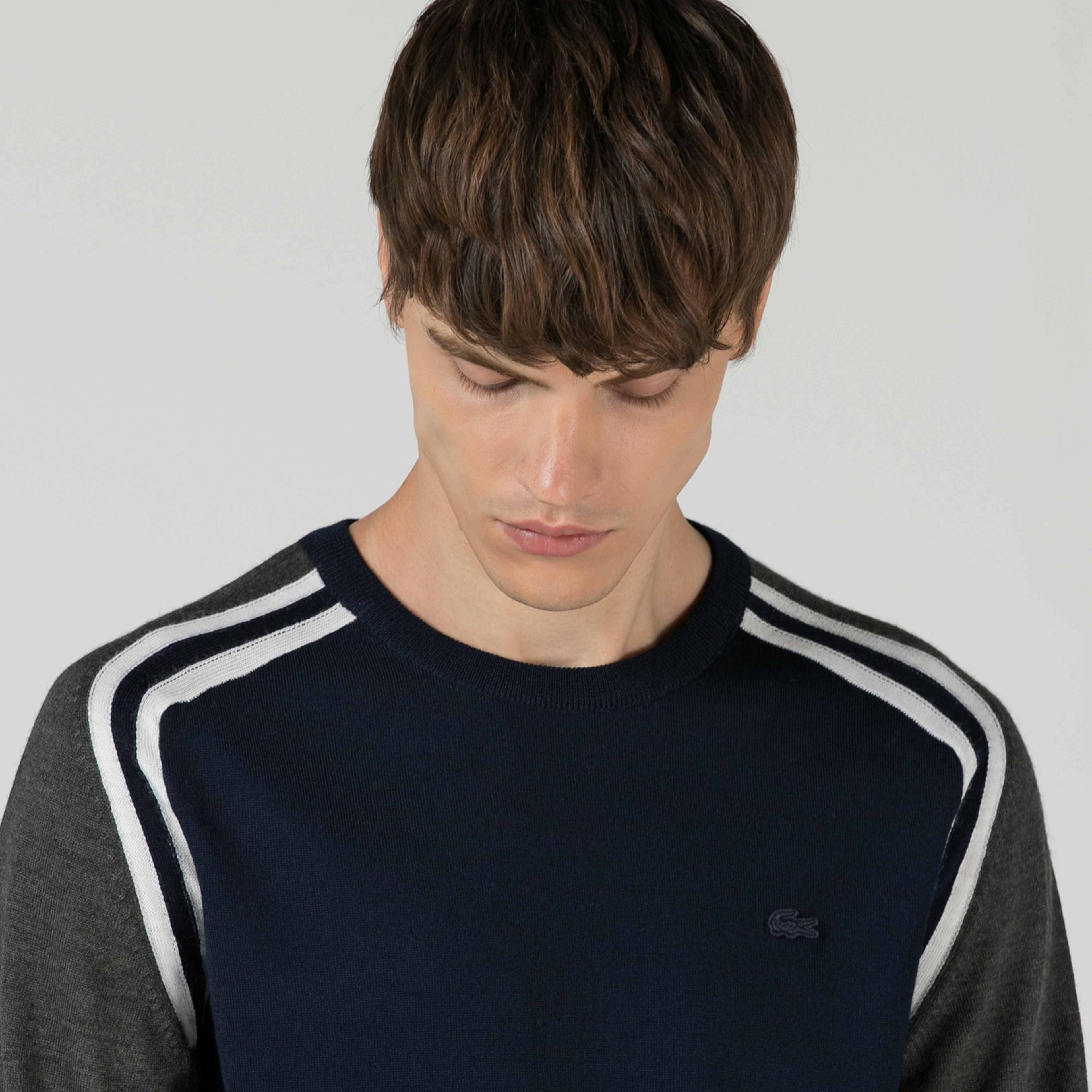 Lacoste Erkek Regular Fit Bisiklet Yaka Lacivert Kazak