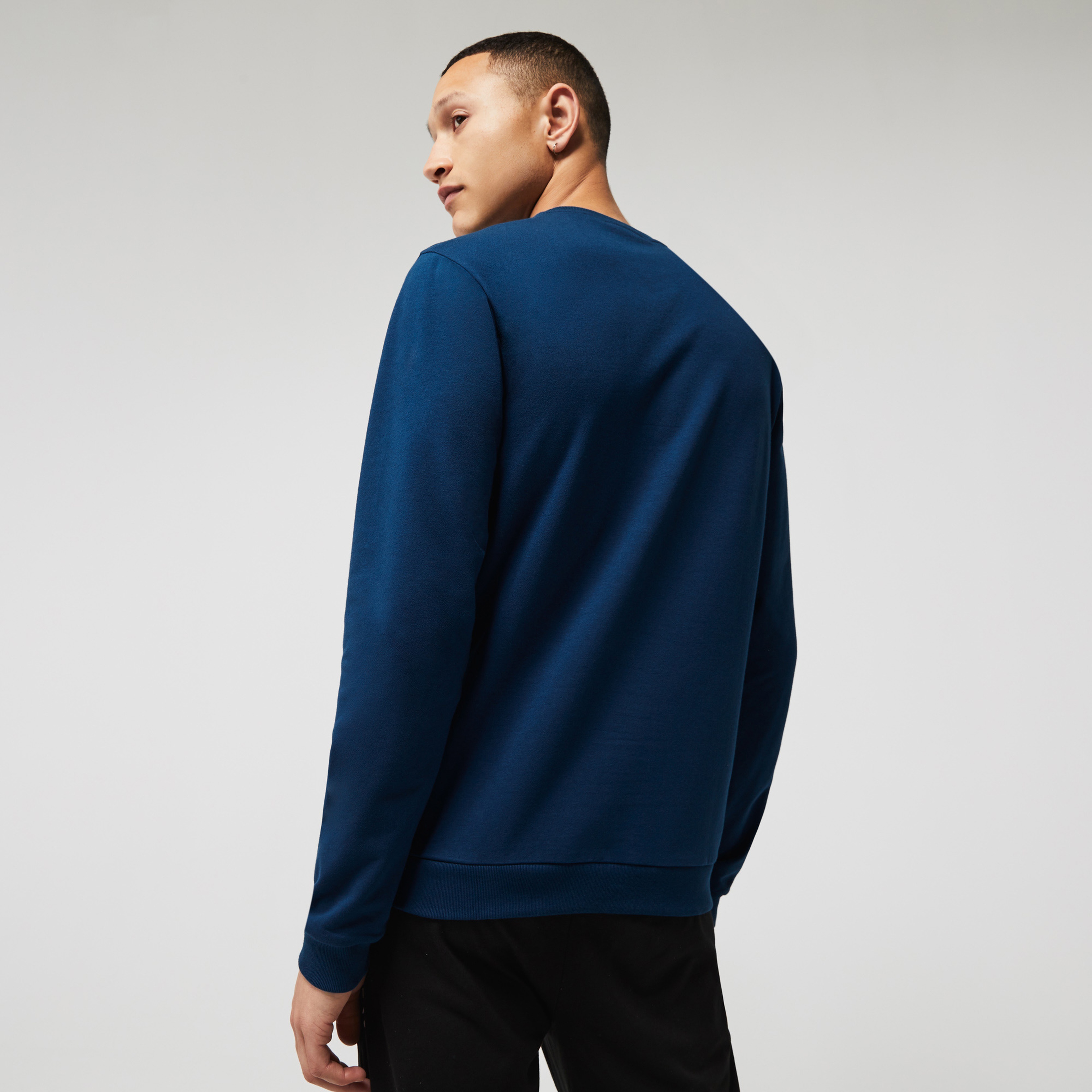 Lacoste Erkek Bisiklet Yaka Lacivert Sweatshirt